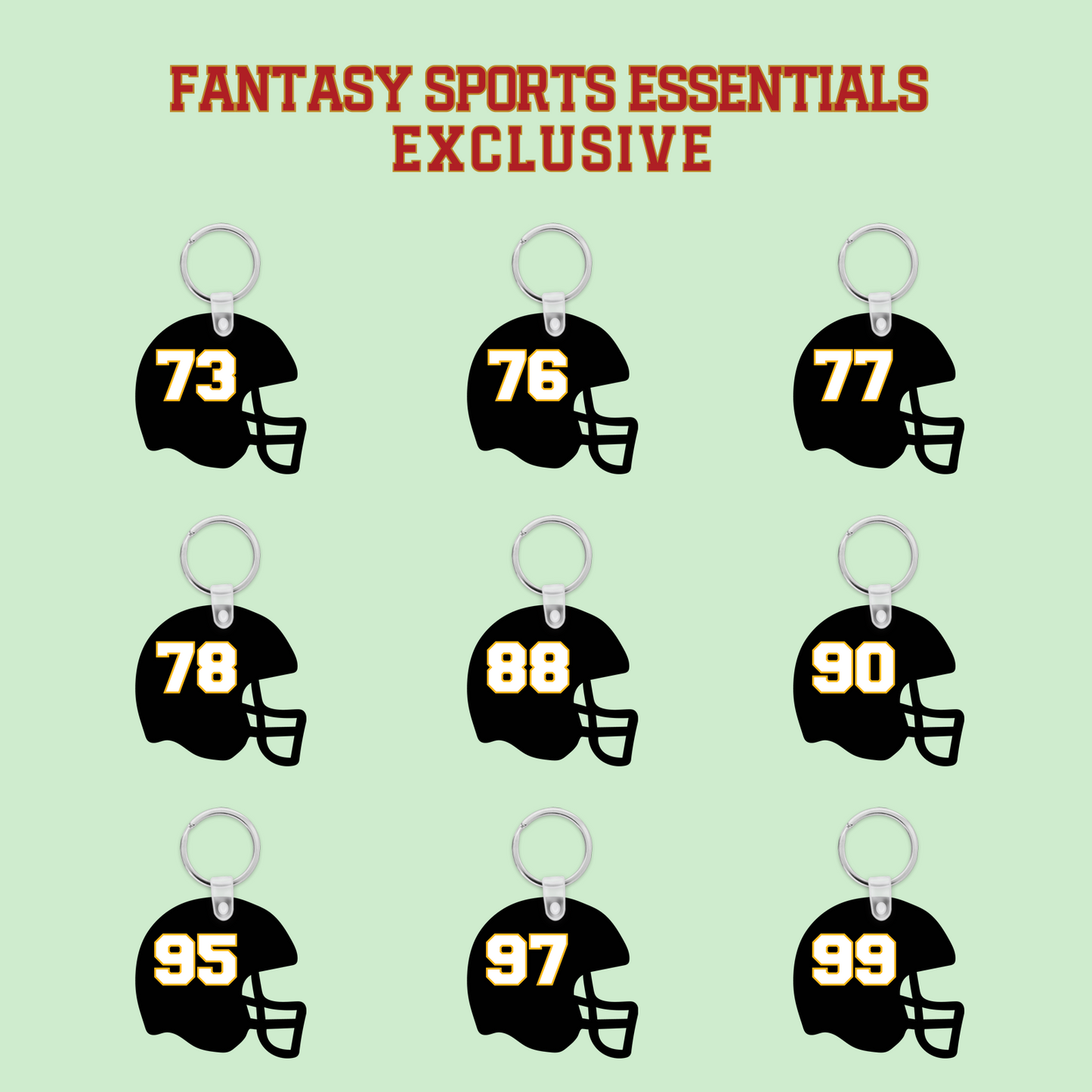 Fantasy Sports Essentials Exclusive Pittsburgh Steelers 2024 Helmet Keychains Page 3