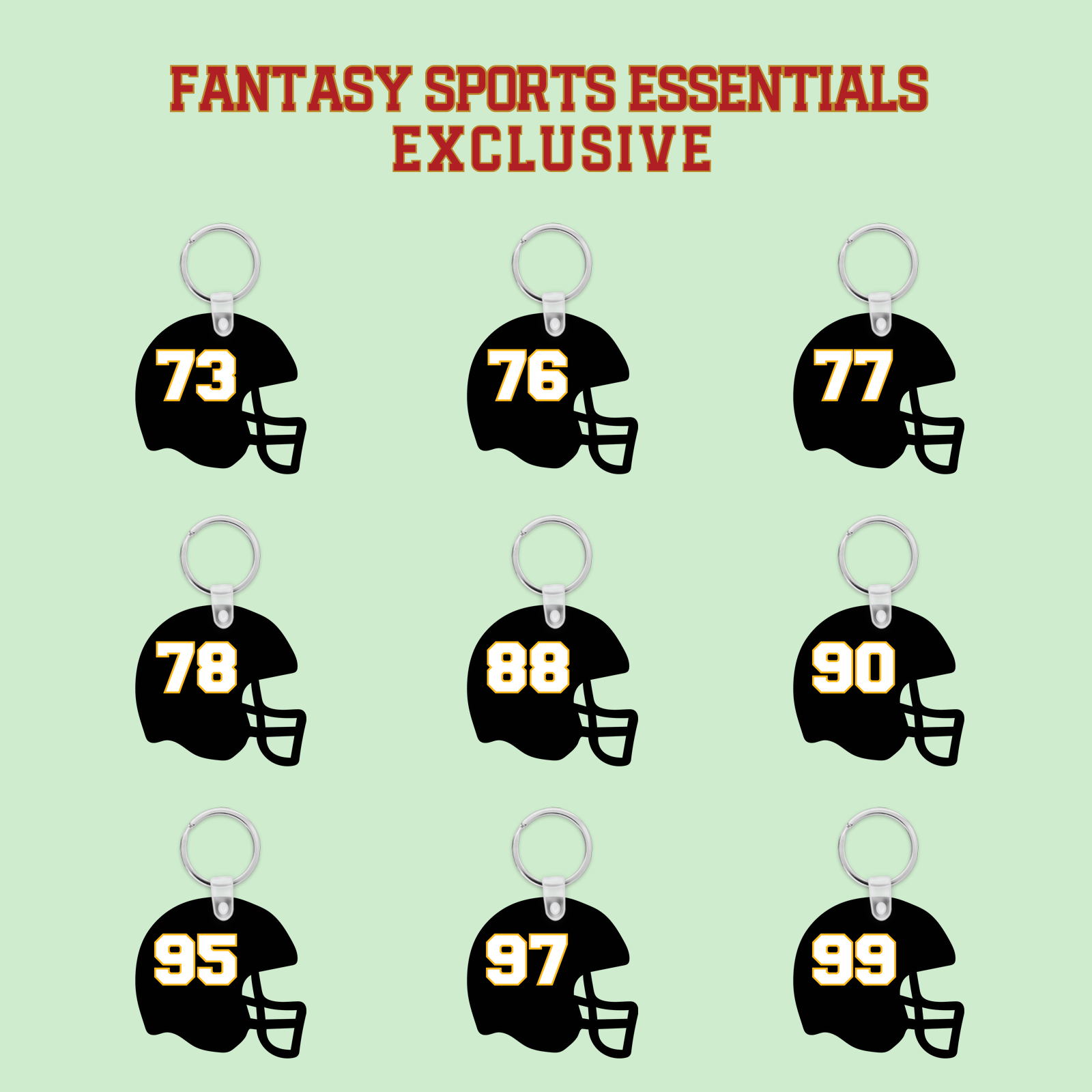 Fantasy Sports Essentials Exclusive Pittsburgh Steelers 2024 Helmet Keychains Page 3