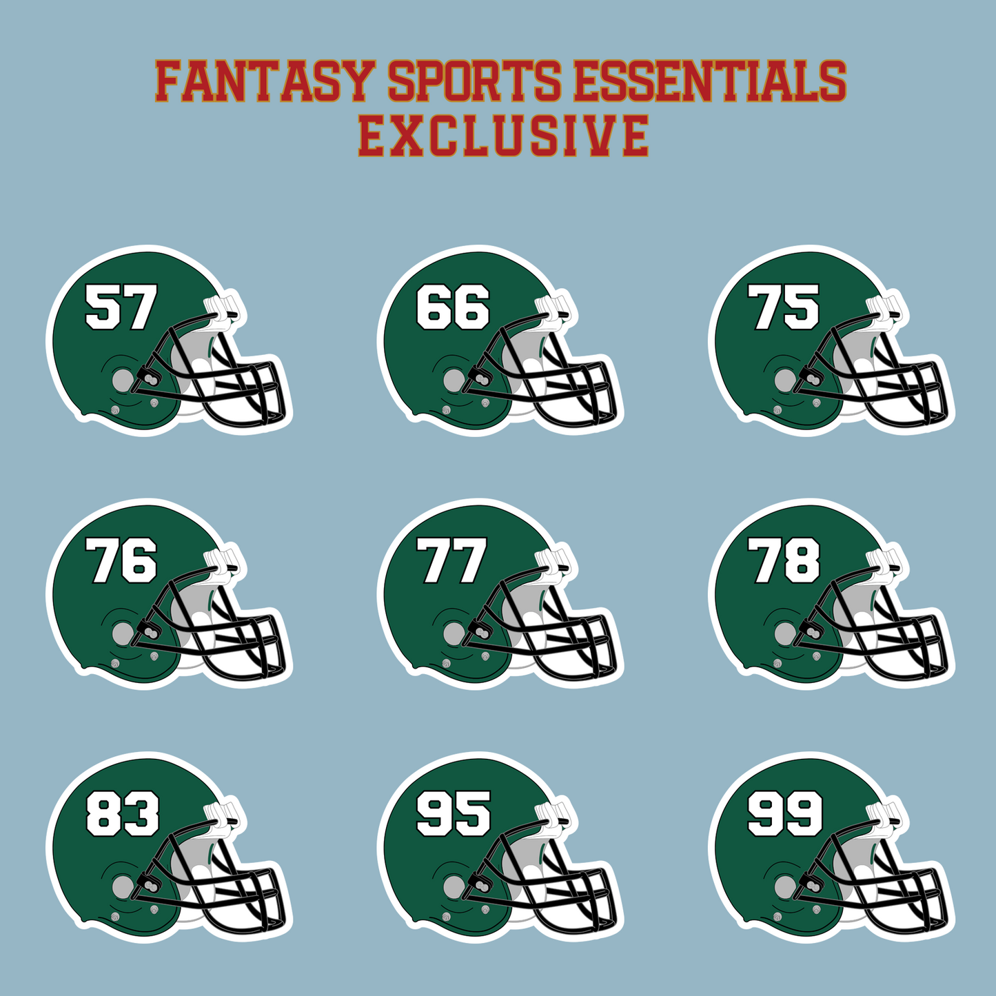 Fantasy Sports Essentials Exclusive New York Jets 2024 Helmet Matte Stickers Page 3