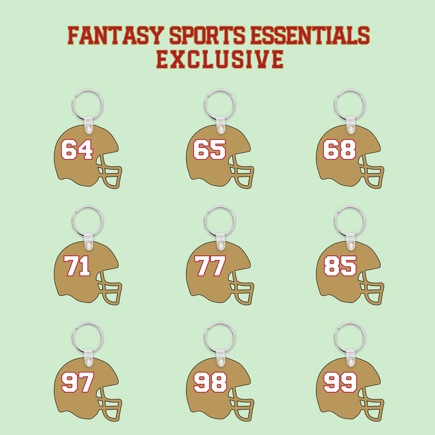 Fantasy Sports Essentials Exclusive San Francisco 49ers 2024 Helmet Keychains Page 3