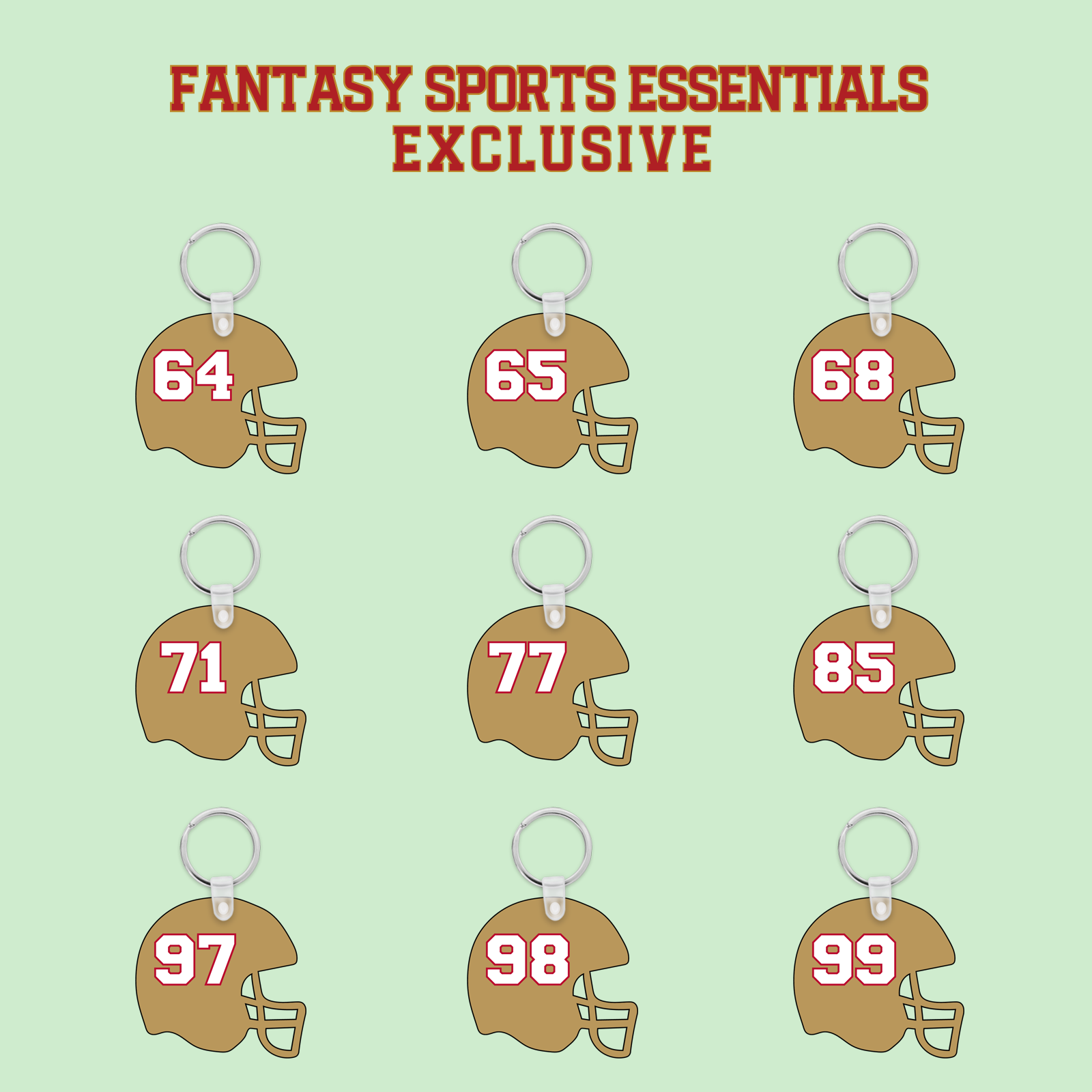 Fantasy Sports Essentials Exclusive San Francisco 49ers 2024 Helmet Keychains Page 3