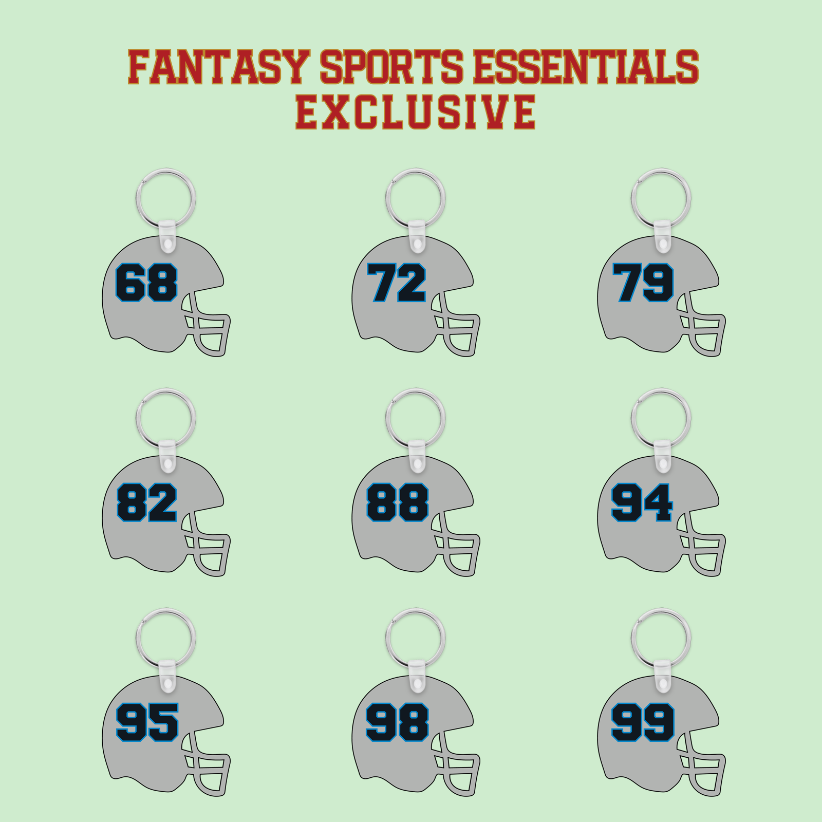 Fantasy Sports Essentials Exclusive Carolina Panthers 2024 Helmet Keychains Page 3