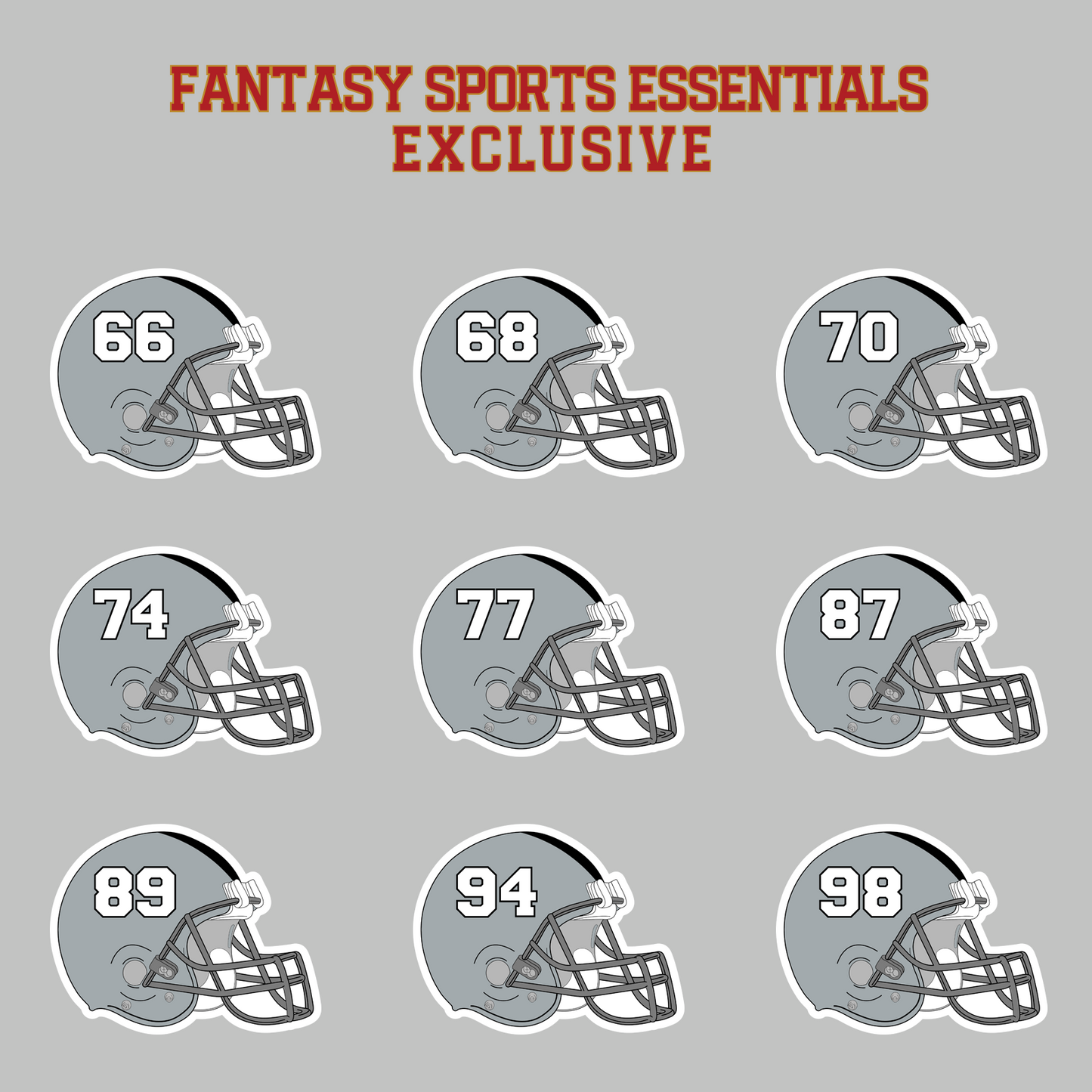 Fantasy Sports Essentials Exclusive Las Vegas Raiders 2024 Helmet Magnets Page 3