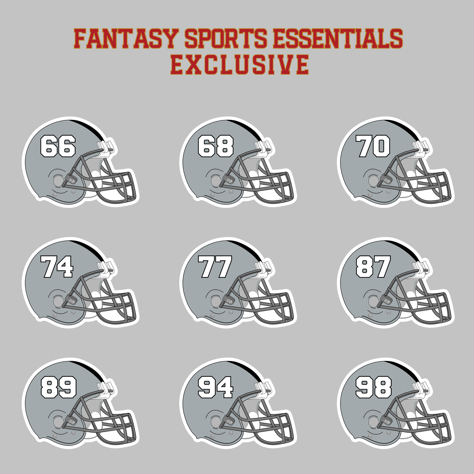 Fantasy Sports Essentials Exclusive Las Vegas Raiders 2024 Helmet Magnets Page 3