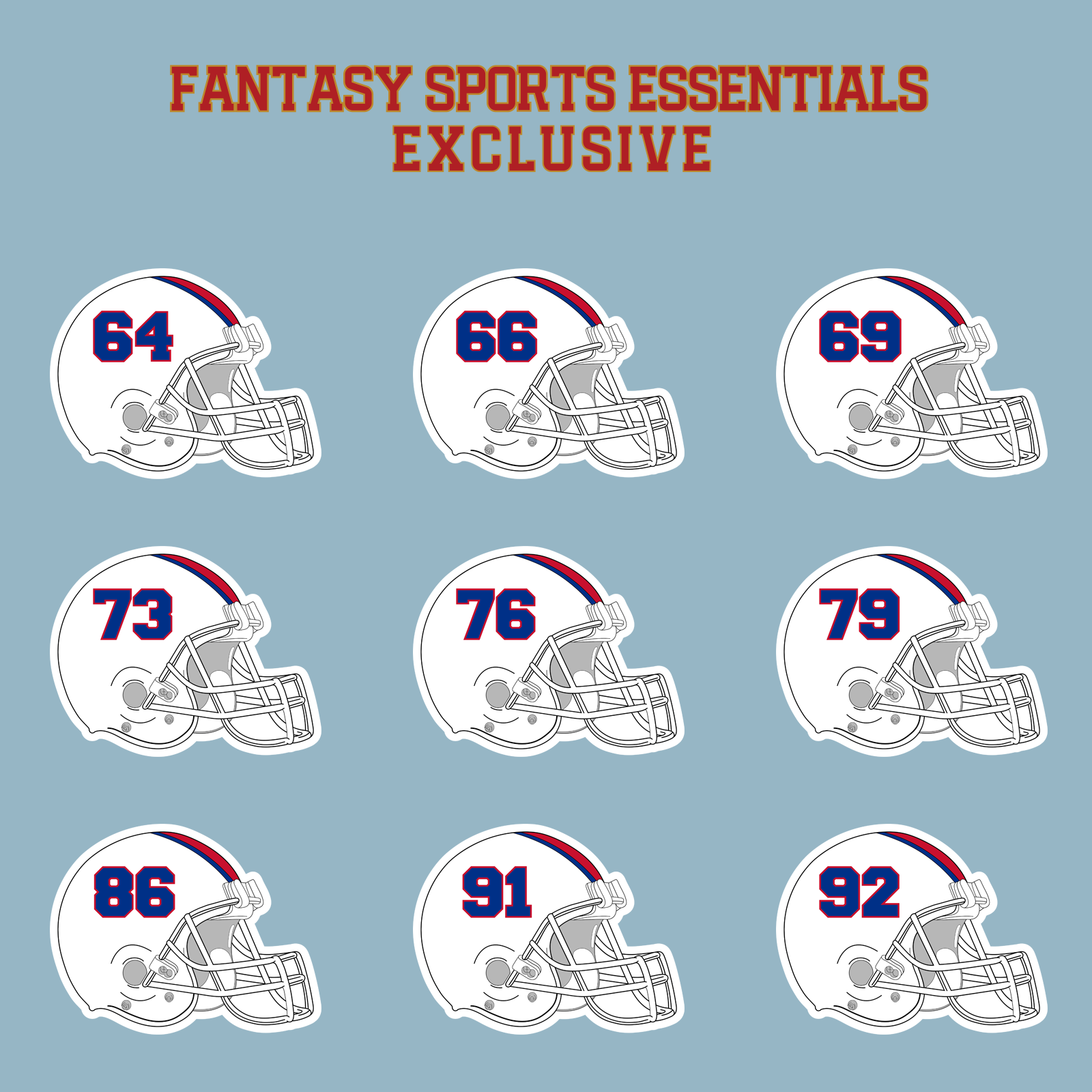 Fantasy Sports Essentials Exclusive Buffalo Bills 2024 Helmet Matte Stickers Page 3