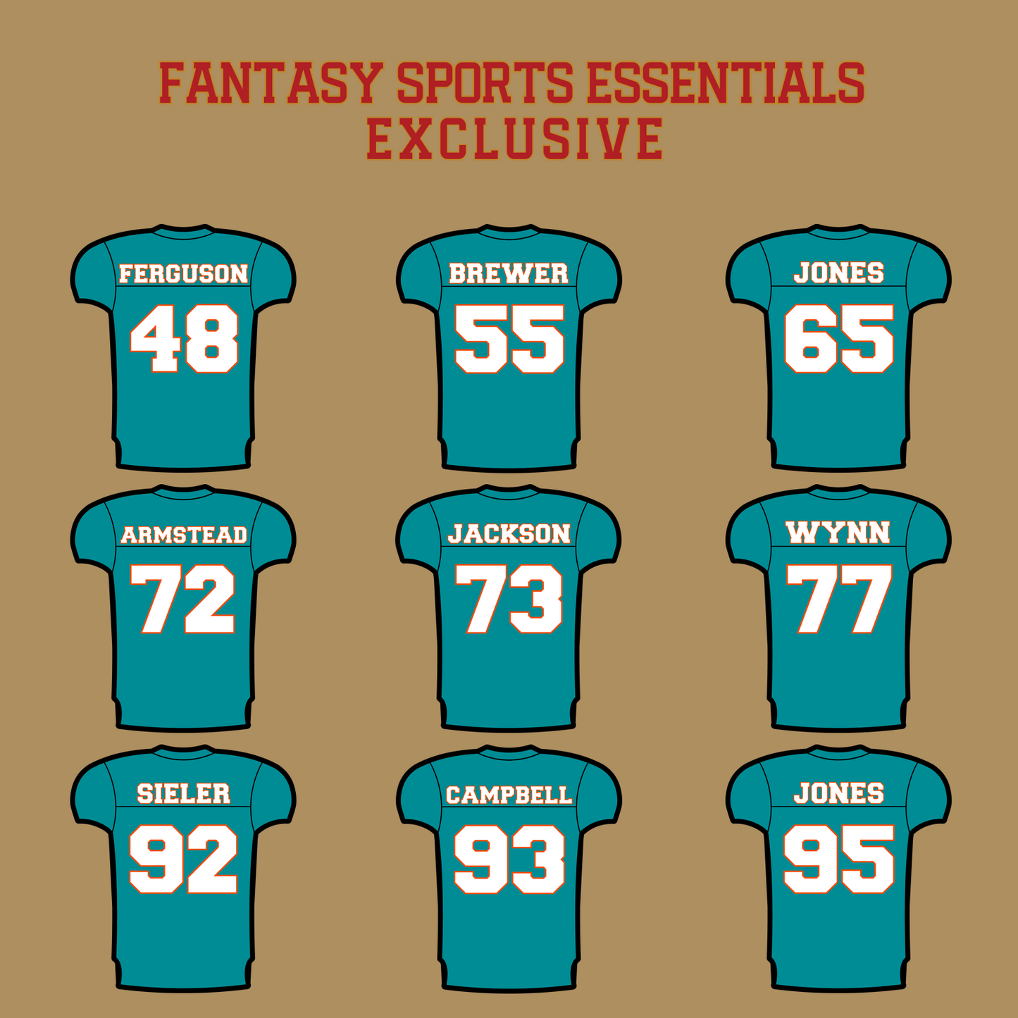 Fantasy Sports Essentials Exclusive Miami Dolphins 2024 Home Jersey Glossy Stickers Page 3