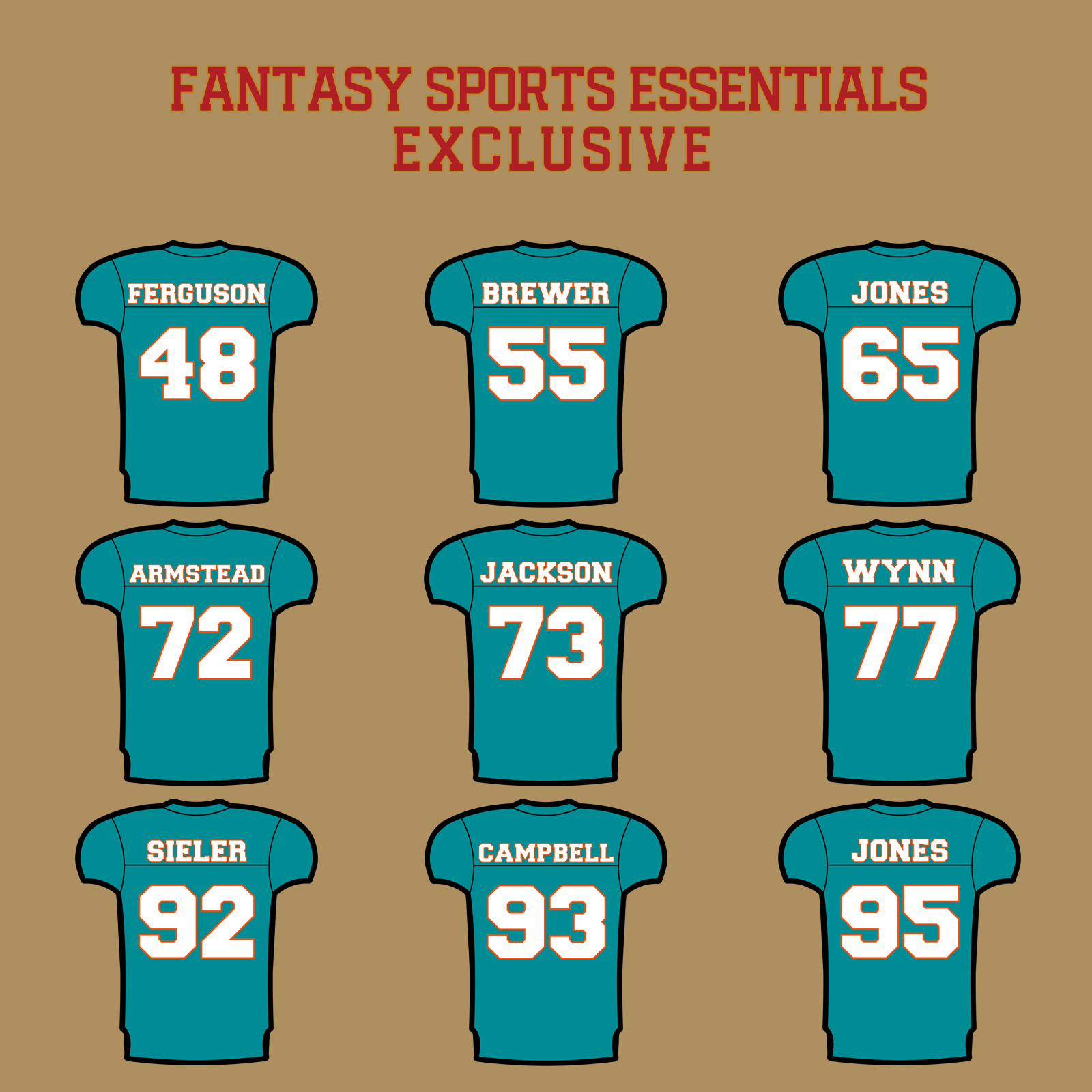 Fantasy Sports Essentials Exclusive Miami Dolphins 2024 Home Jersey Glossy Stickers Page 3