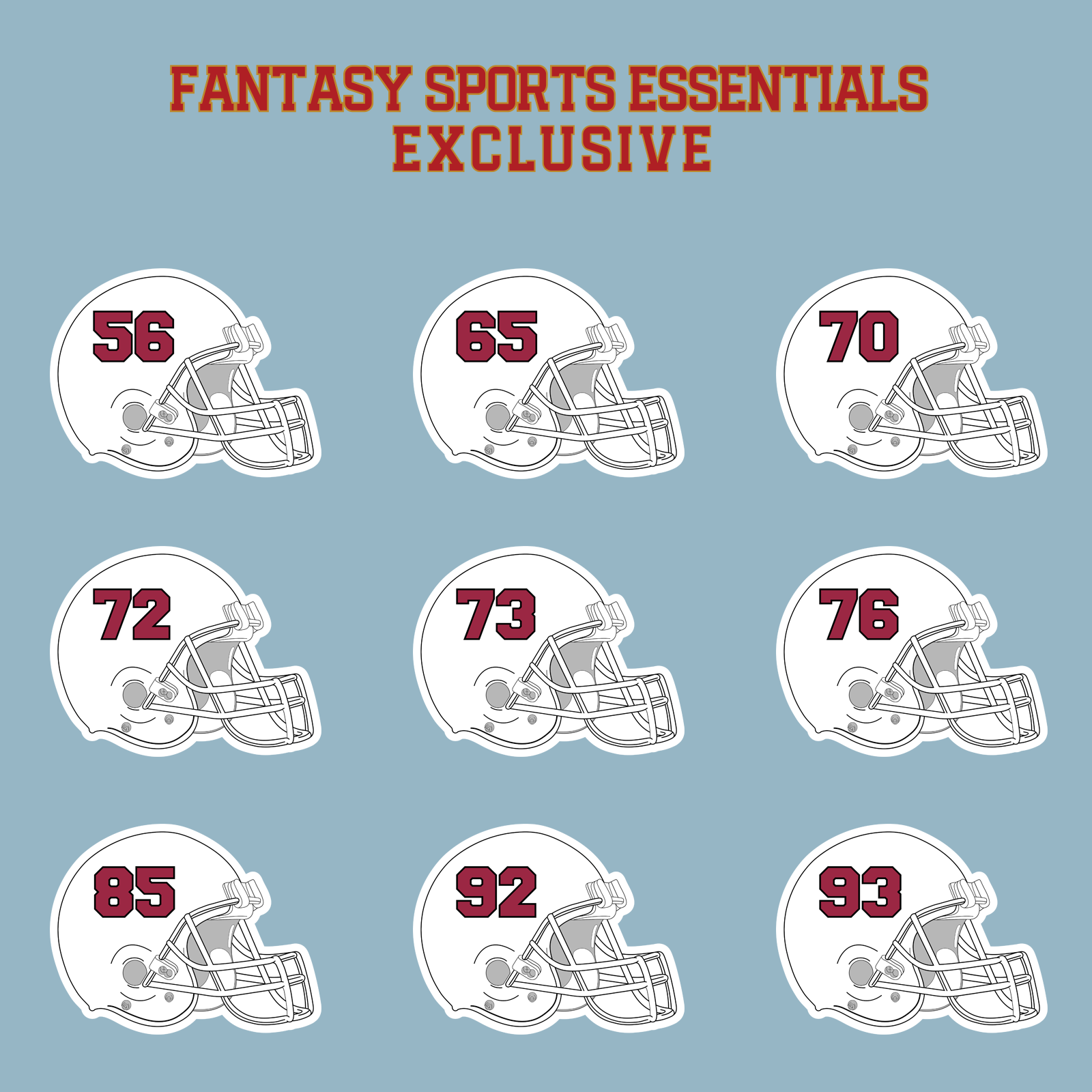 Fantasy Sports Essentials Exclusive Arizona Cardinals 2024 Helmet Matte Stickers Page 3