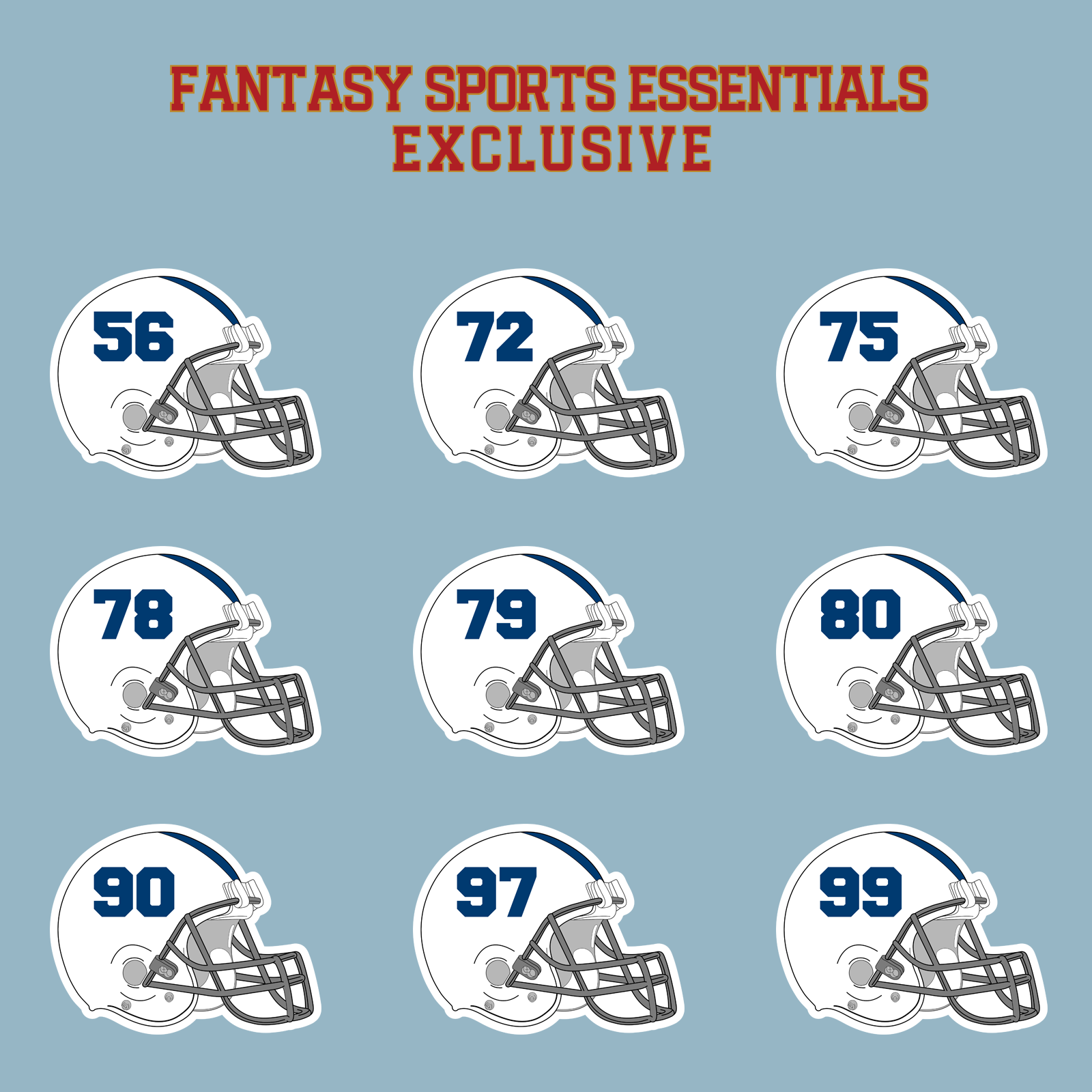 Fantasy Sports Essentials Exclusive Indianapolis Colts 2024 Helmet Matte Stickers Page 3