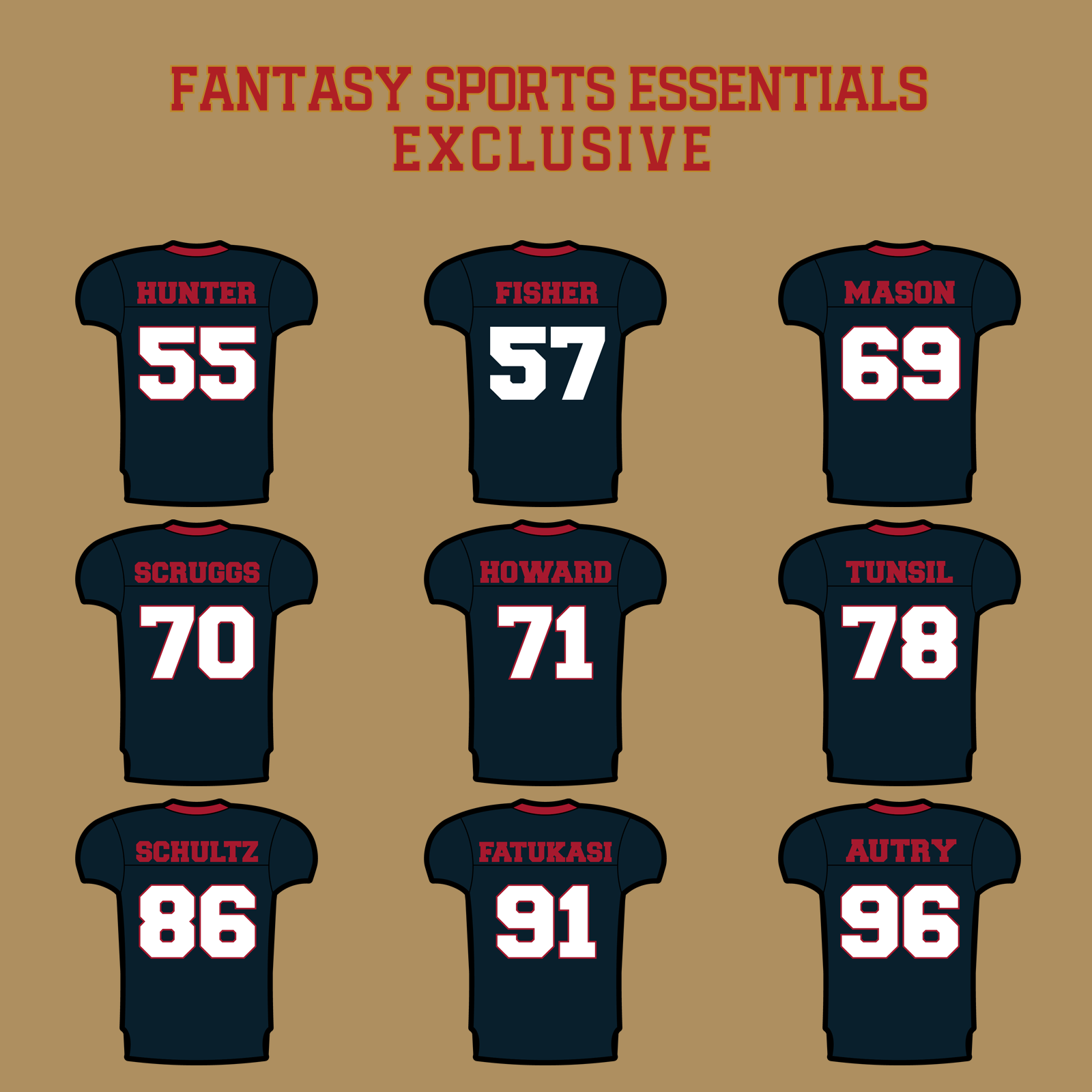 Fantasy Sports Essentials Exclusive Houston Texans 2024 Home Jersey Glossy Stickers Page 3