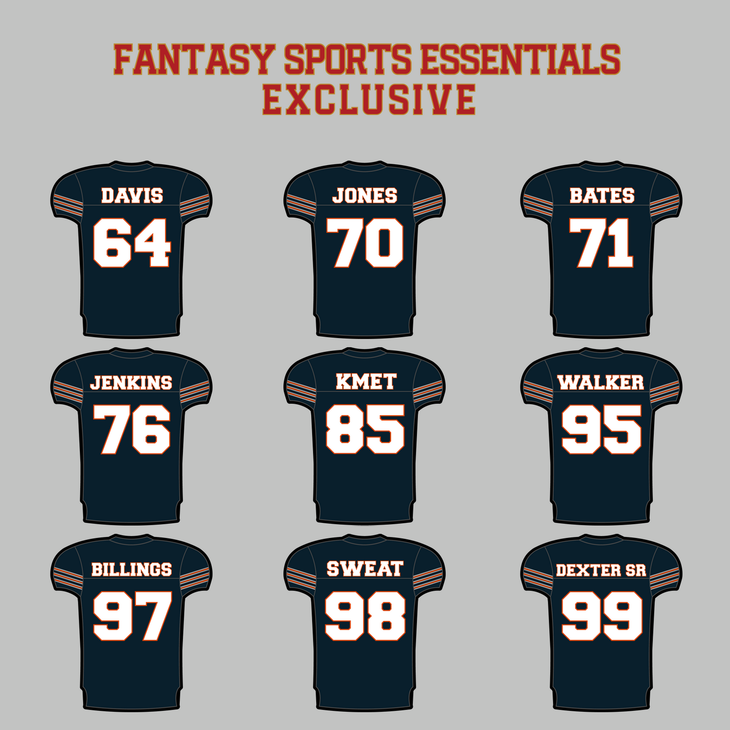 Fantasy Sports Essentials Exclusive Chicago Bears 2024 Home Jersey Magnets Page 3