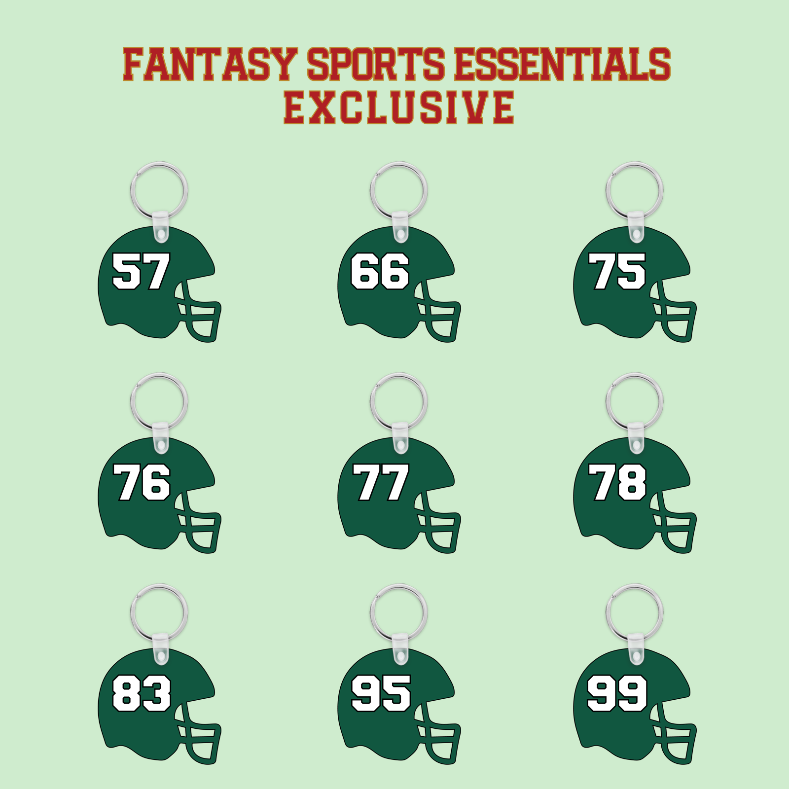 Fantasy Sports Essentials Exclusive New York Jets 2024 Helmet Keychains Page 3