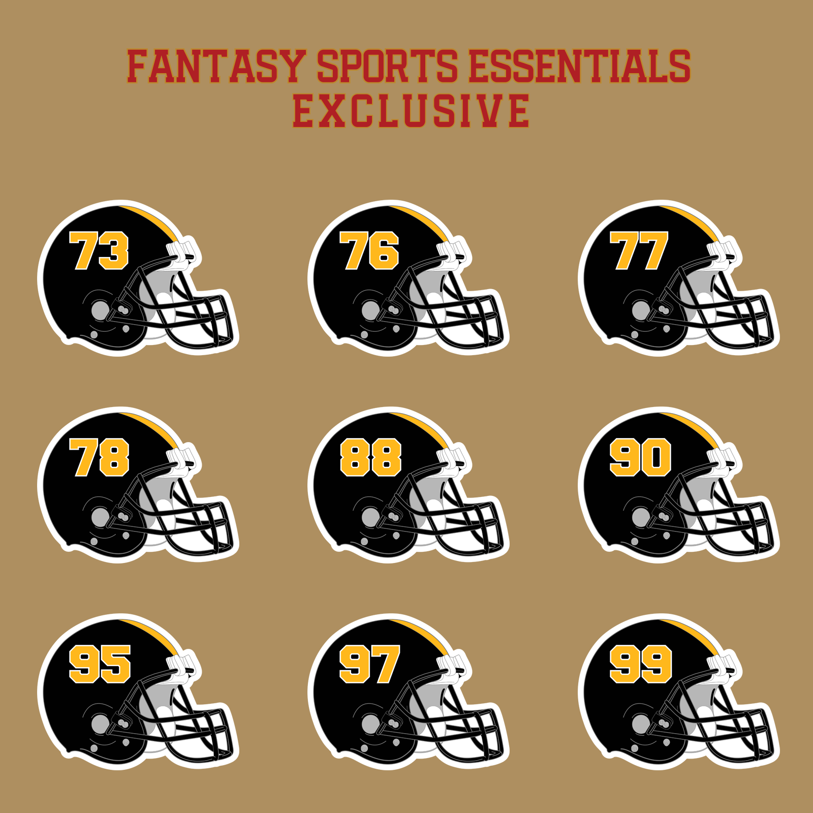 Fantasy Sports Essentials Exclusive Pittsburgh Steelers 2024 Helmet Glossy Stickers Page 3