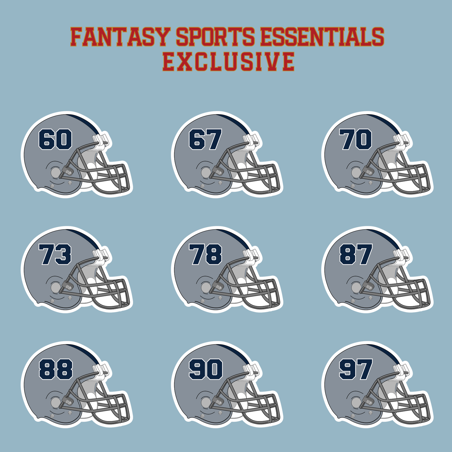 Fantasy Sports Essentials Exclusive Dallas Cowboys 2024 Helmet Matte Stickers Page 3