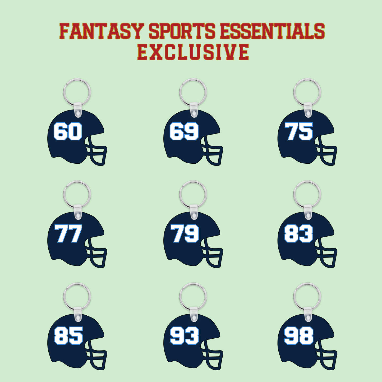 Fantasy Sports Essentials Exclusive Tennessee Titans 2024 Helmet Keychains Page 3