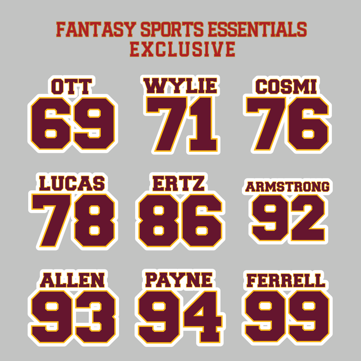 Fantasy Sports Essentials Exclusive Washington Commanders 2024 Name and Number Magnets Page 3