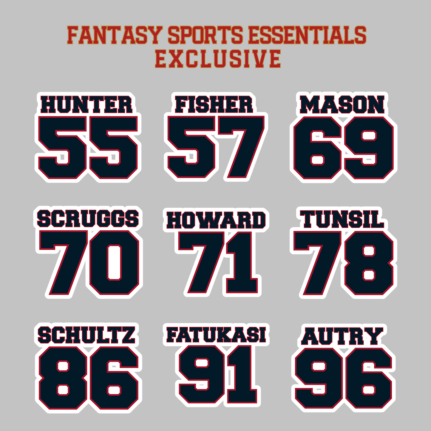 Fantasy Sports Essentials Exclusive Houston Texans 2024 Name and Number Magnets Page 3