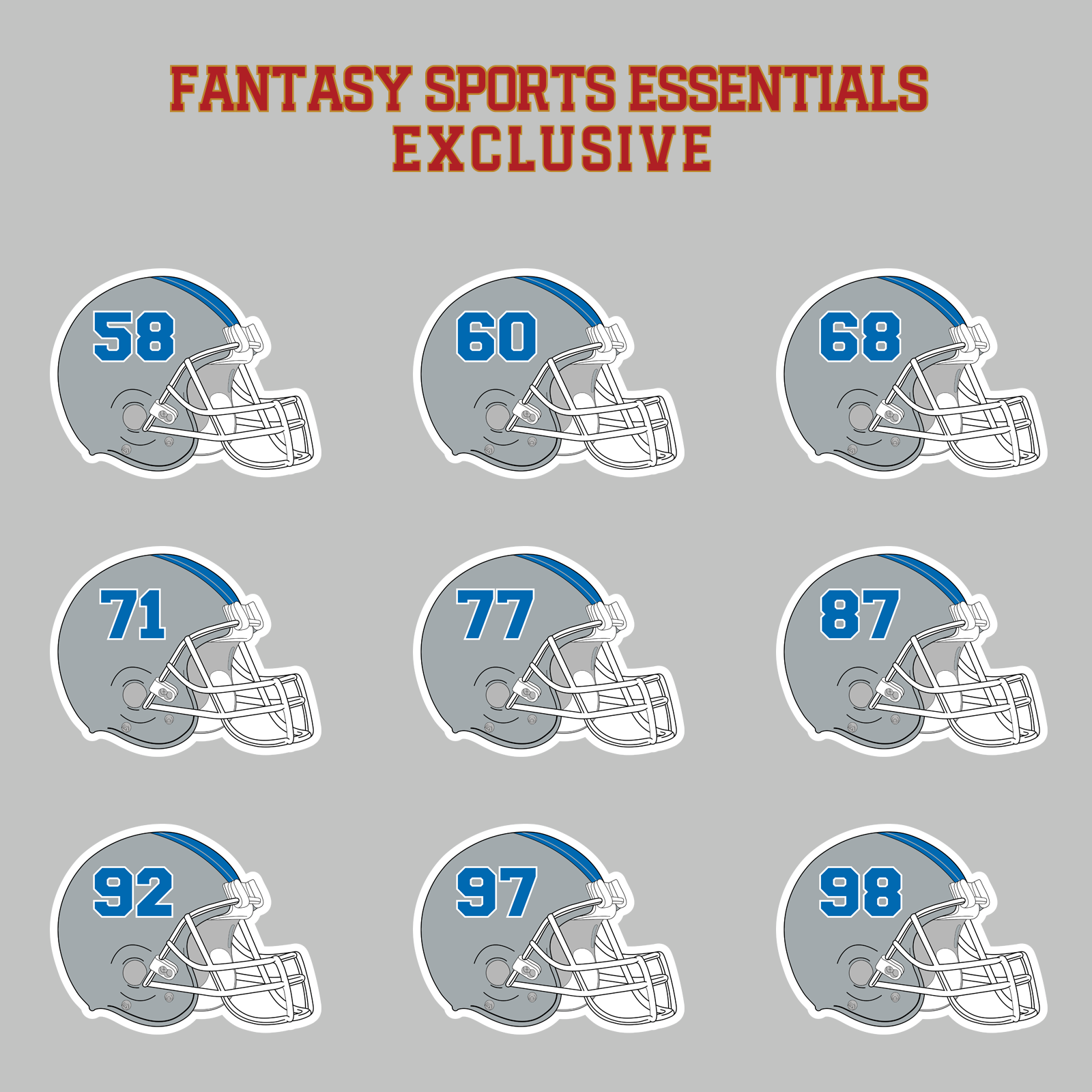 Fantasy Sports Essentials Exclusive Detrot Lions 2024 Helmet Magnets Page 3