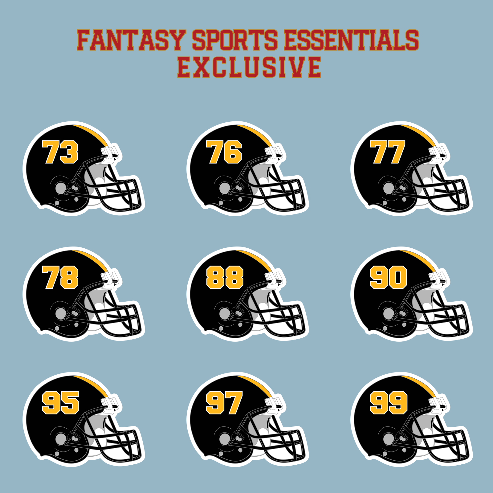 Fantasy Sports Essentials Exclusive Pittsburgh Steelers 2024 Helmet Matte Stickers Page 3