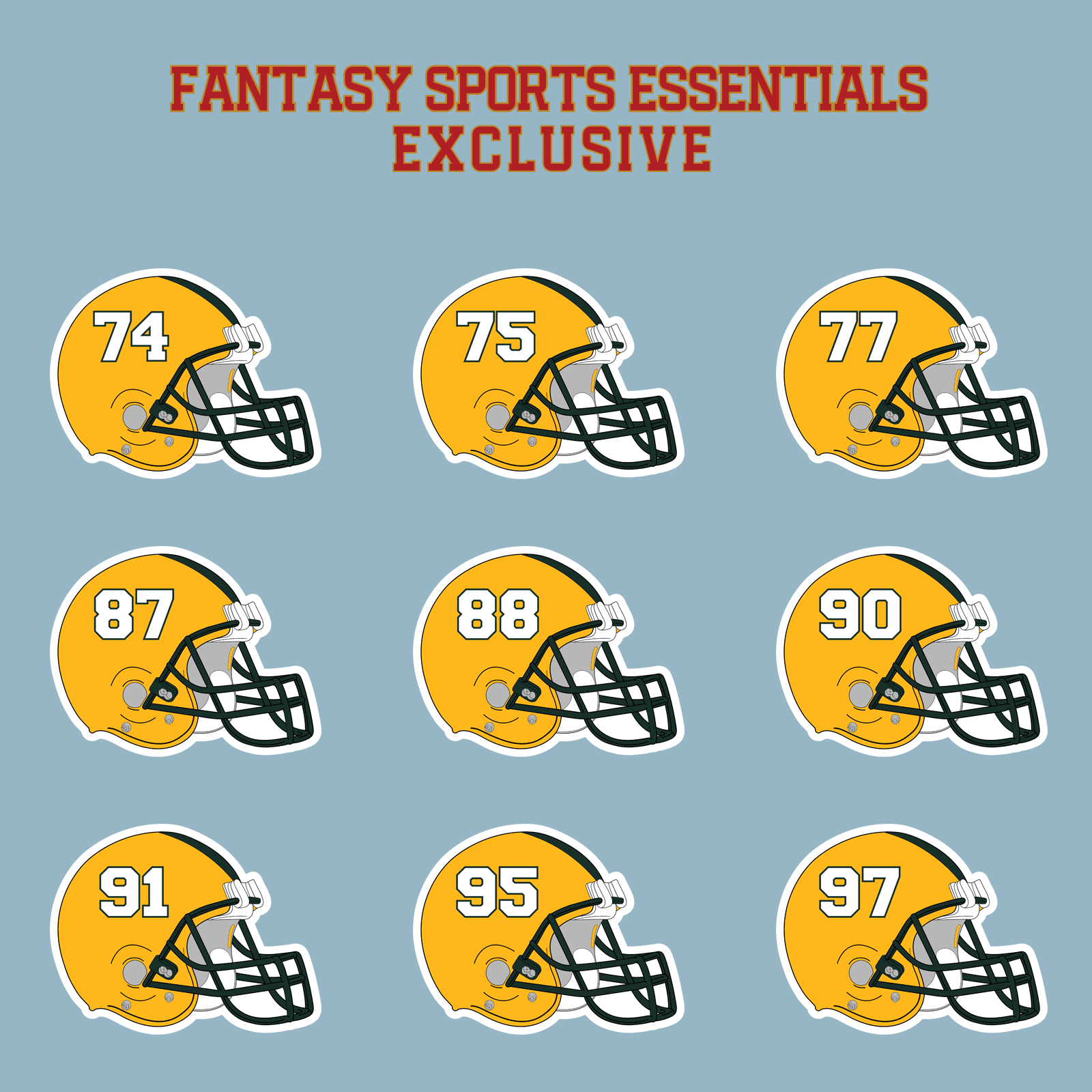 Fantasy Sports Essentials Exclusive Green Bay Packers 2024 Helmet Matte Stickers Page 3