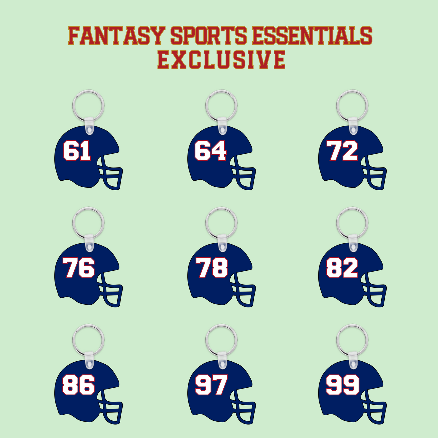 Fantasy Sports Essentials Exclusive New York Giants 2024 Helmet Keychains Page 3