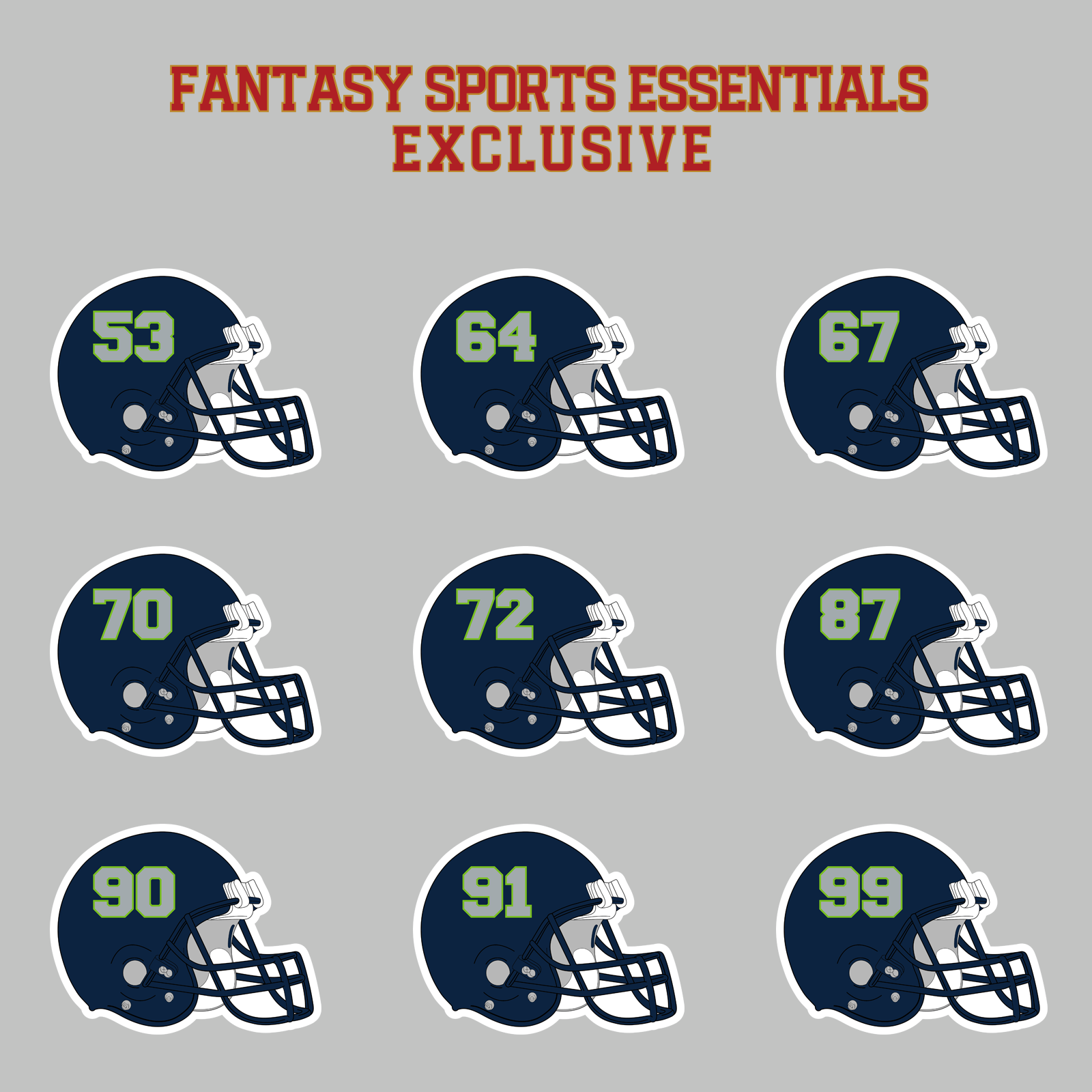 Fantasy Sports Essentials Exclusive Seattle Seahawks 2024 Helmet Magnets Page 3