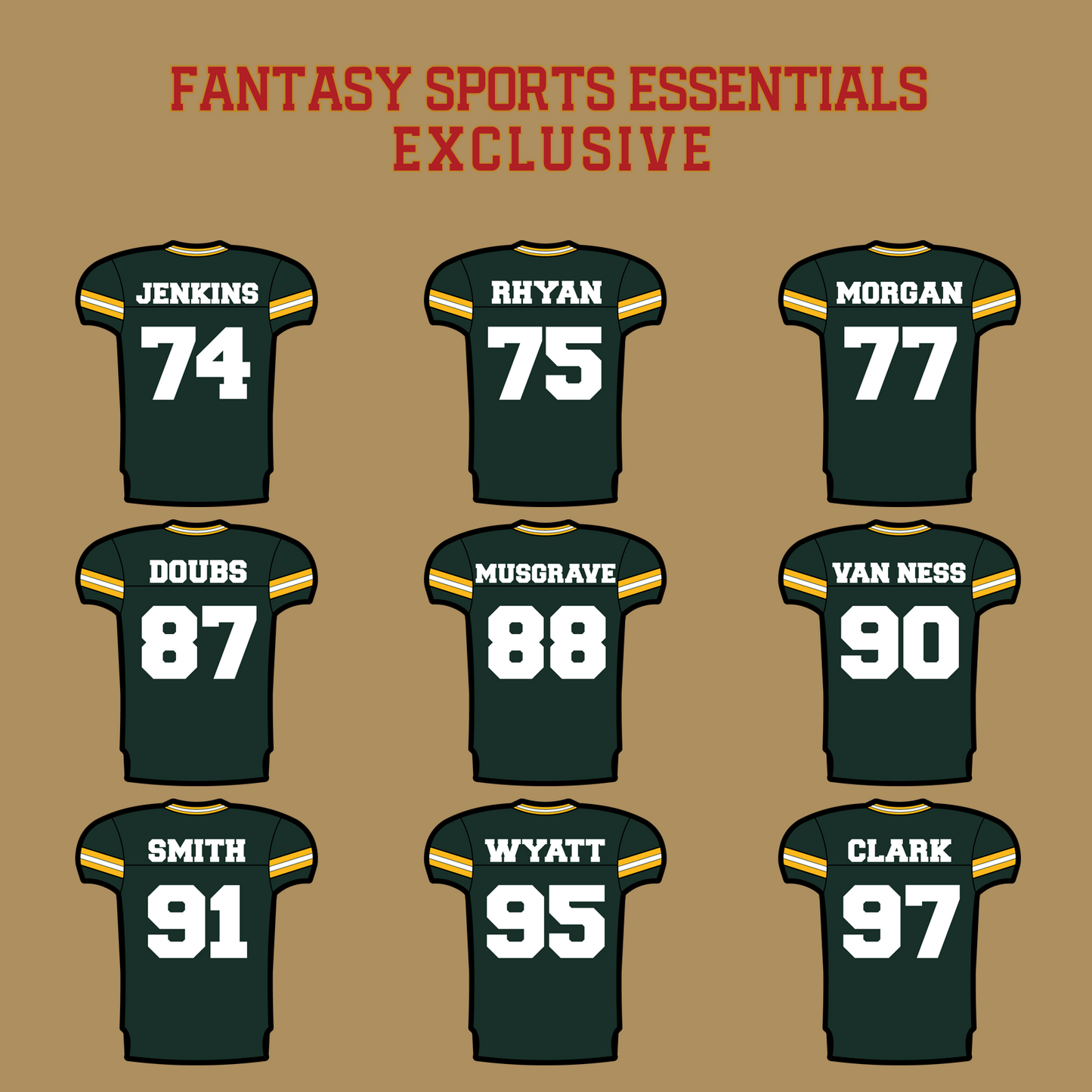 Fantasy Sports Essentials Exclusive Green Bay Packers 2024 Home Jersey Glossy Stickers Page 3