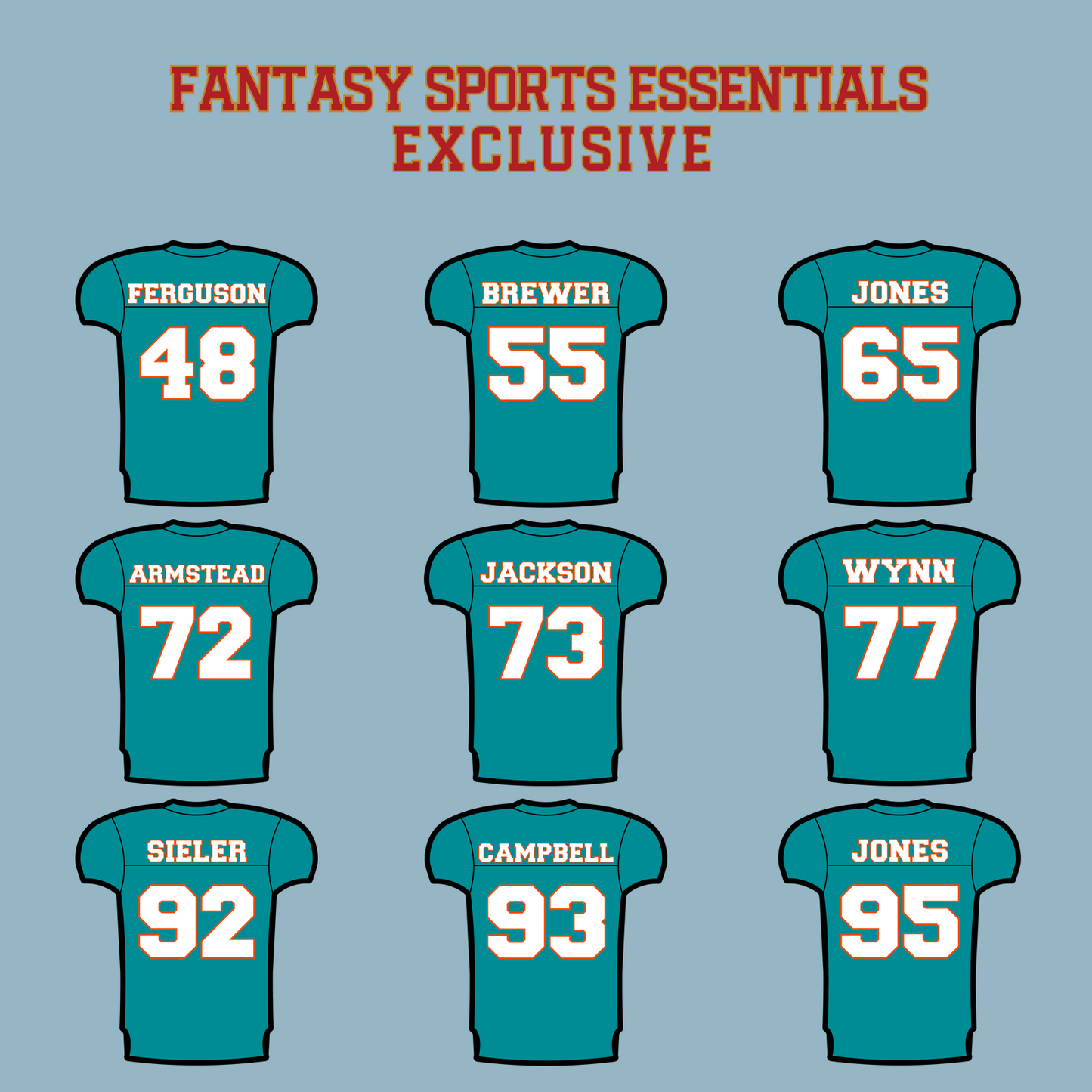 Fantasy Sports Essentials Exclusive Miami Dolphins 2024 Home Jersey Matte Stickers Page 3