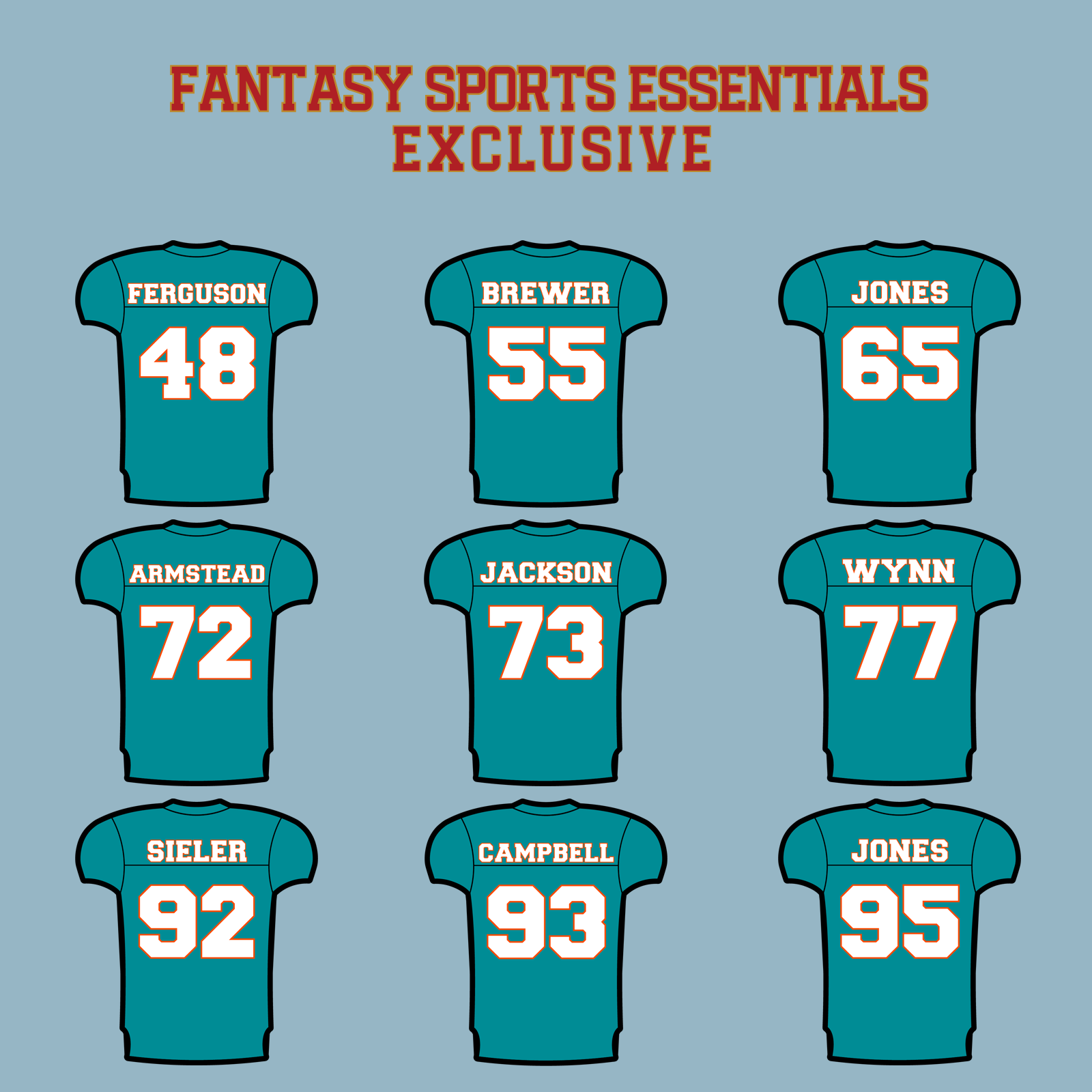 Fantasy Sports Essentials Exclusive Miami Dolphins 2024 Home Jersey Matte Stickers Page 3