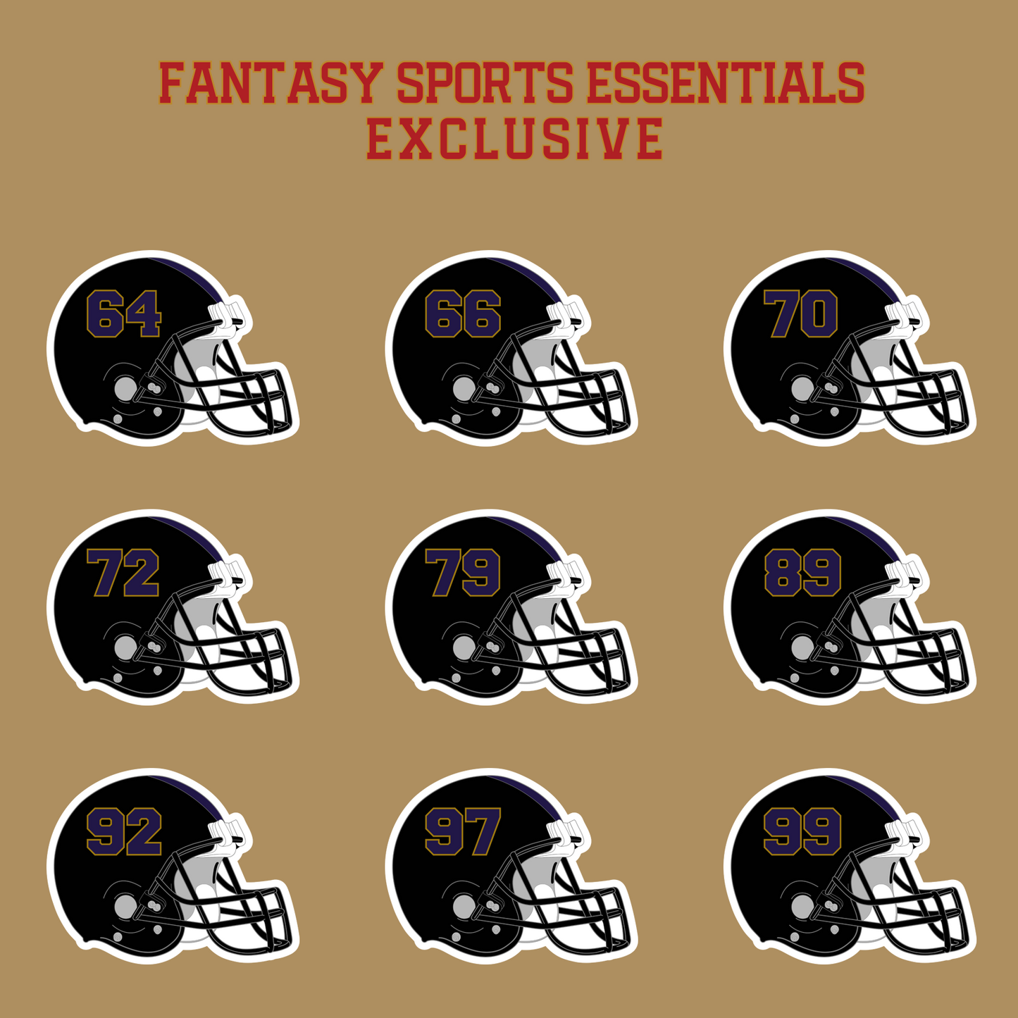 Fantasy Sports Essentials Exclusive Baltimore Ravens 2024 Helmet Glossy Stickers Page 3