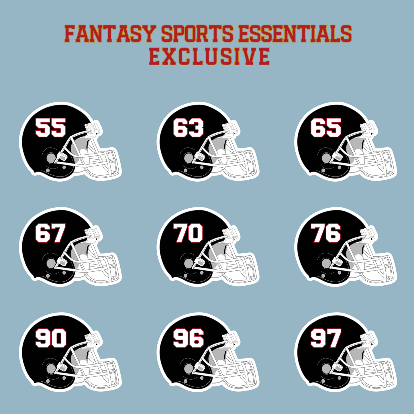 Fantasy Sports Essentials Exclusive Atlanta Falcons 2024 Helmet Matte Stickers Page 3