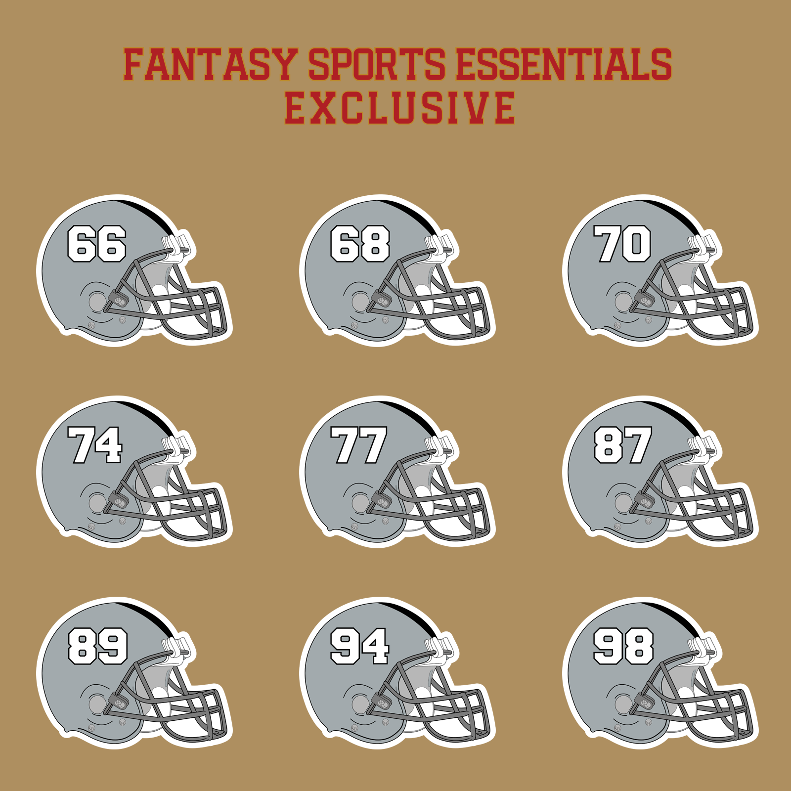 Fantasy Sports Essentials Exclusive Las Vegas Raiders 2024 Helmet Glossy Stickers Page 3