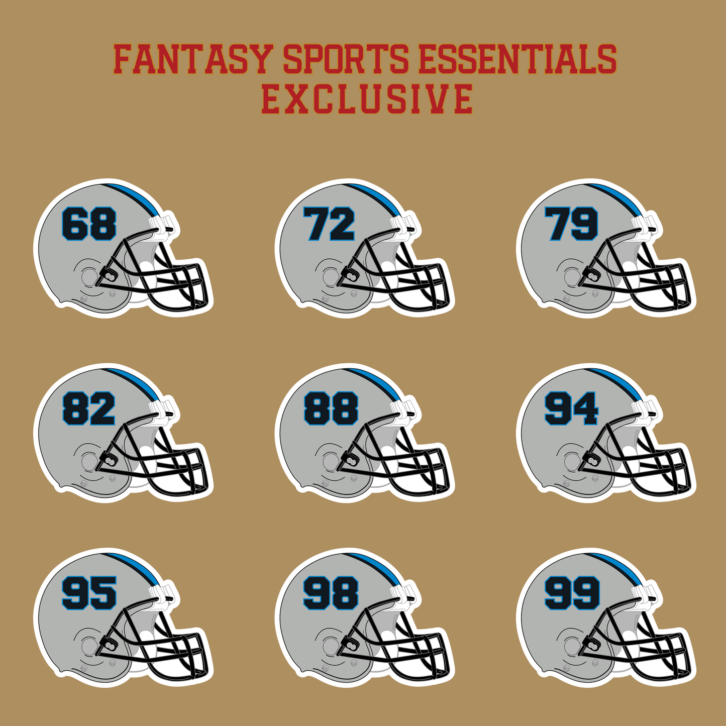 Fantasy Sports Essentials Exclusive Carolina Panthers 2024 Helmet Glossy Stickers Page 3