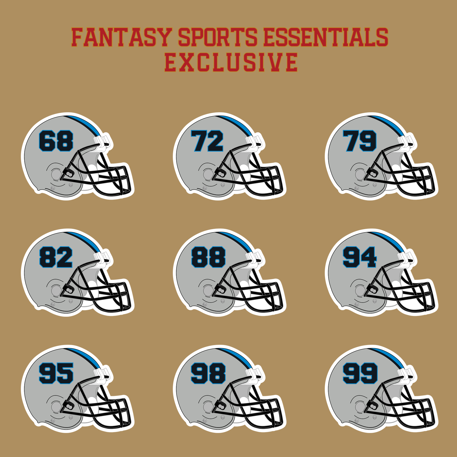 Fantasy Sports Essentials Exclusive Carolina Panthers 2024 Helmet Glossy Stickers Page 3