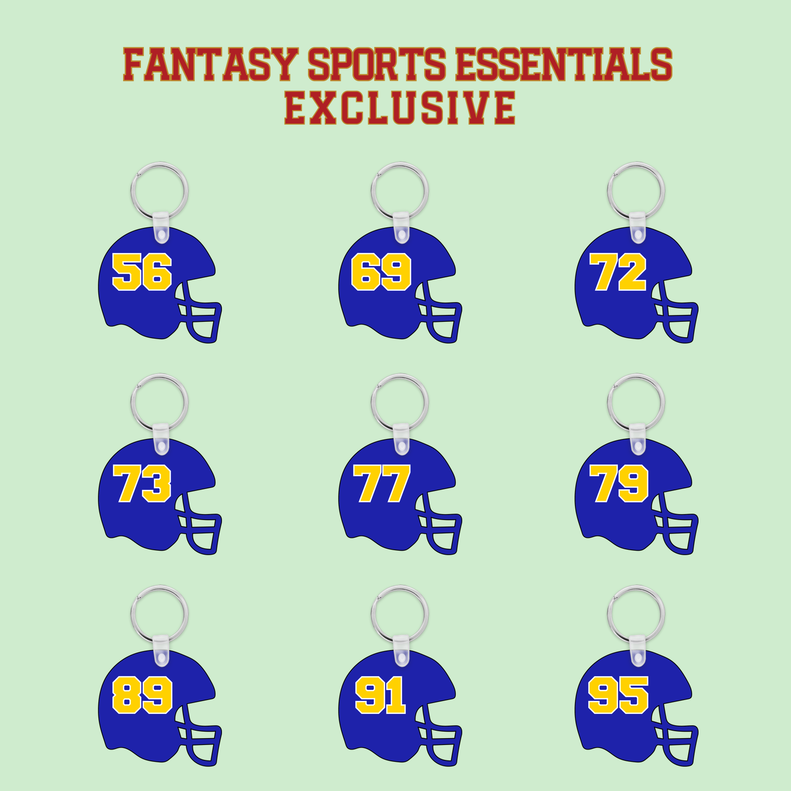 Fantasy Sports Essentials Exclusive Los Angeles Rams 2024 Helmet Keychains Page 3