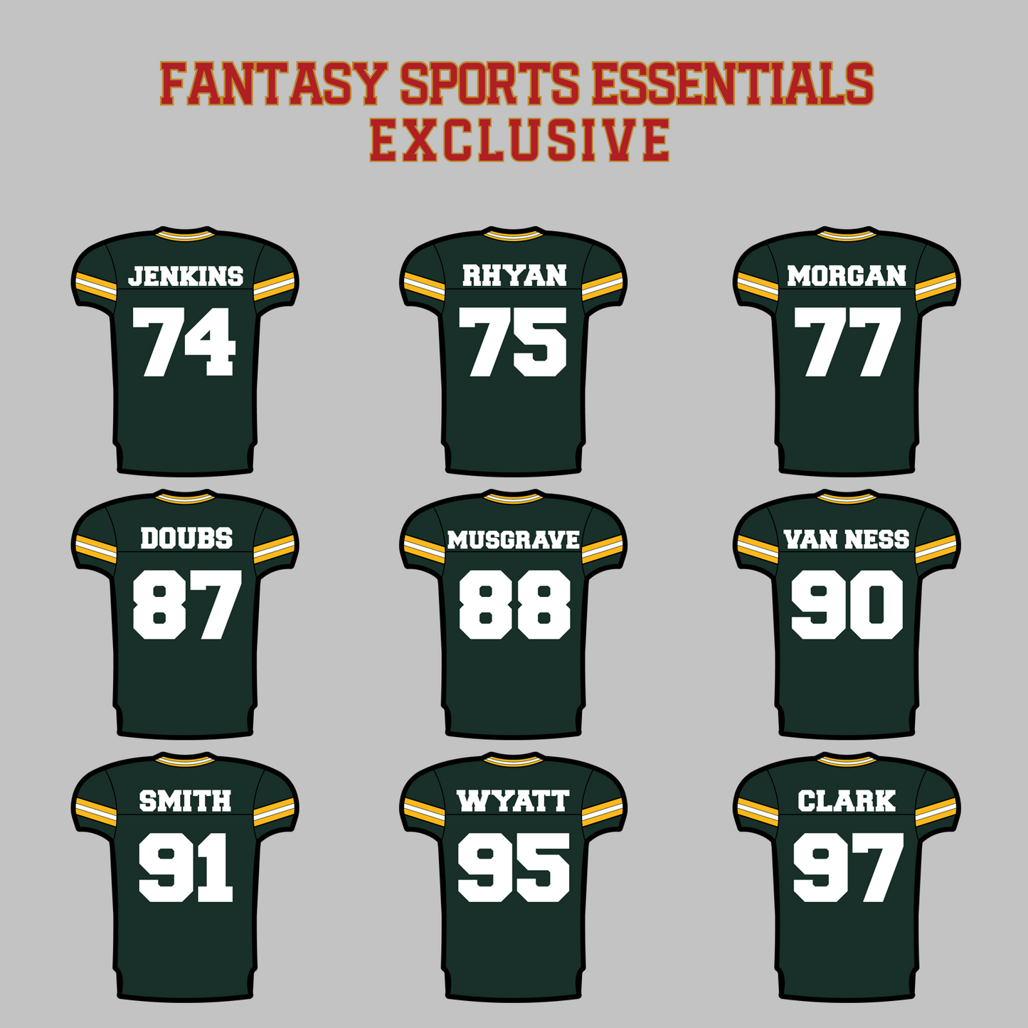 Fantasy Sports Essentials Exclusive Green Bay Packers 2024 Home Jersey Magnets Page 3