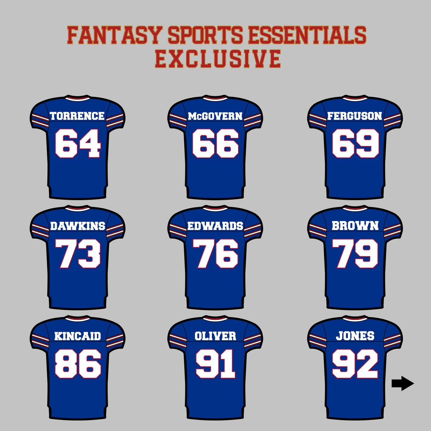 Fantasy Sports Essentials Exclusive Buffalo Bills 2024 Home Jersey Magnets Page 3