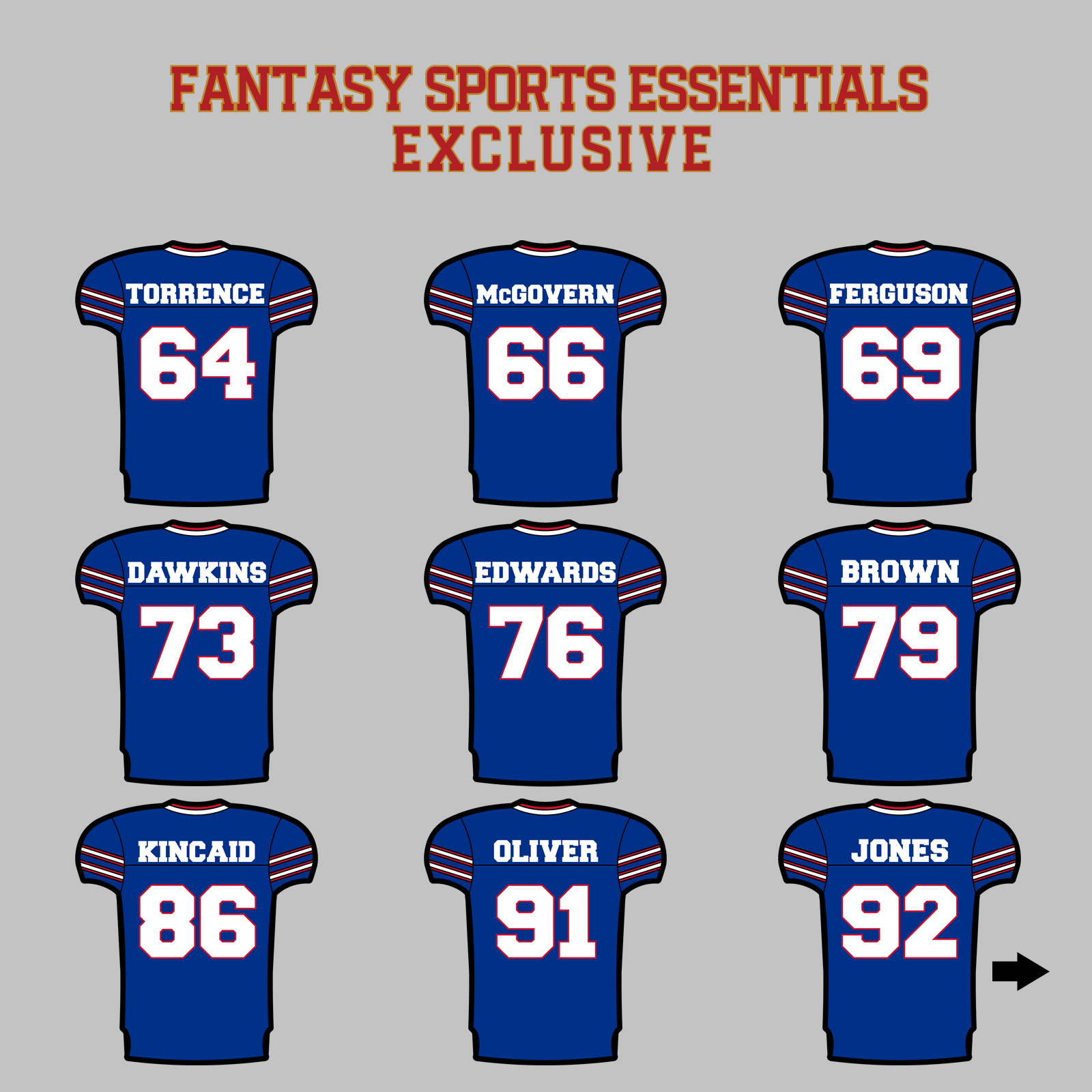 Fantasy Sports Essentials Exclusive Buffalo Bills 2024 Home Jersey Magnets Page 3