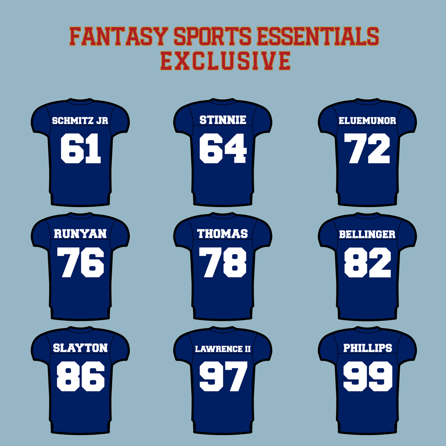 Fantasy Sports Essentials Exclusive New York Giants 2024 Home Jersey Matte Stickers Page 3