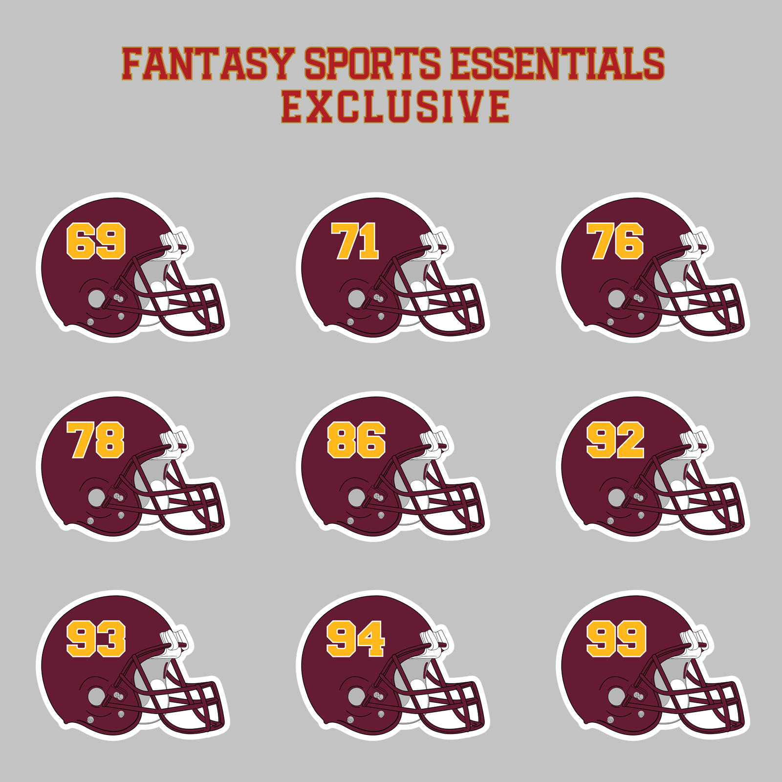 Fantasy Sports Essentials Exclusive Washington Commanders 2024 Helmet Magnets Page 3