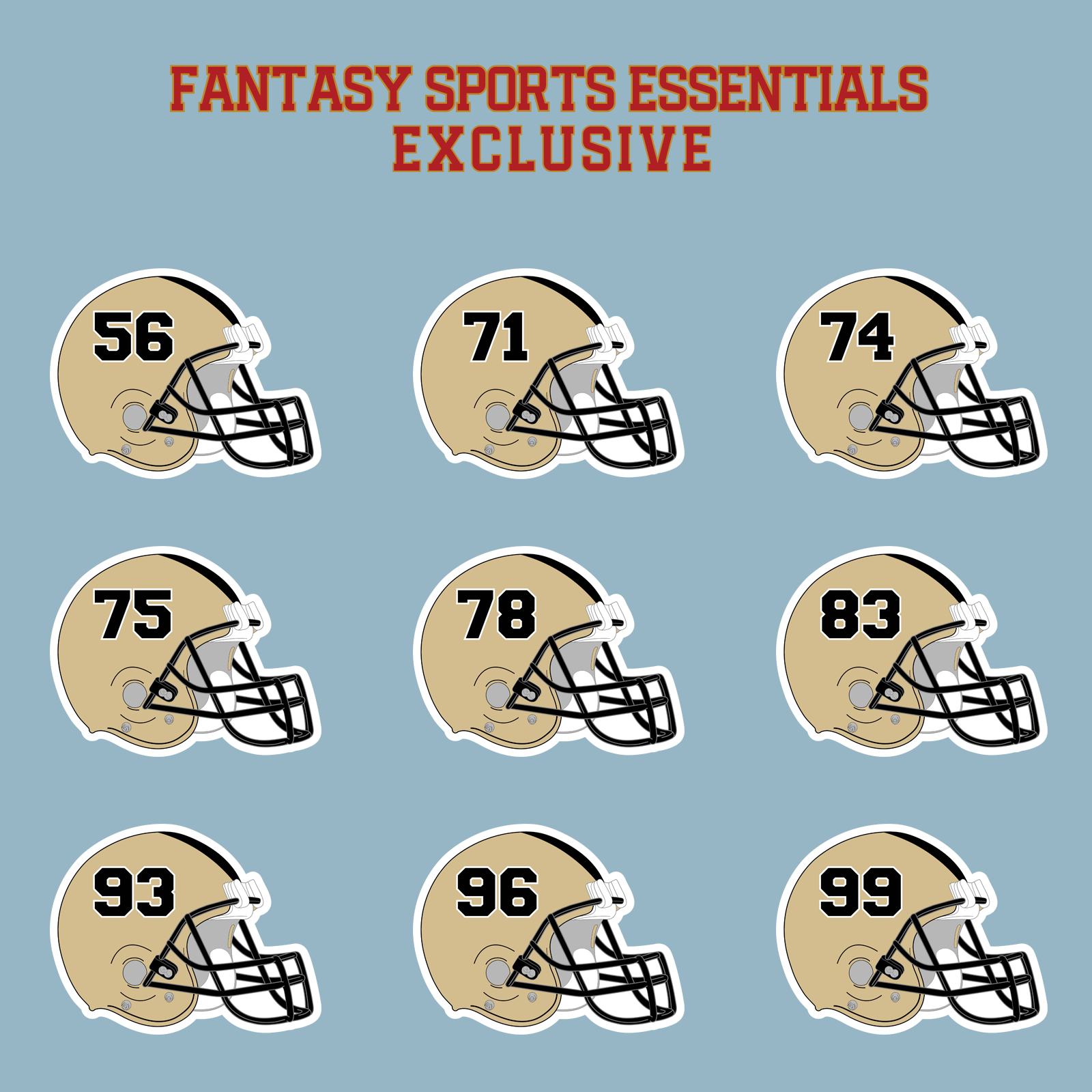 Fantasy Sports Essentials Exclusive New Orleans Saints 2024 Helmet Matte Stickers Page 3