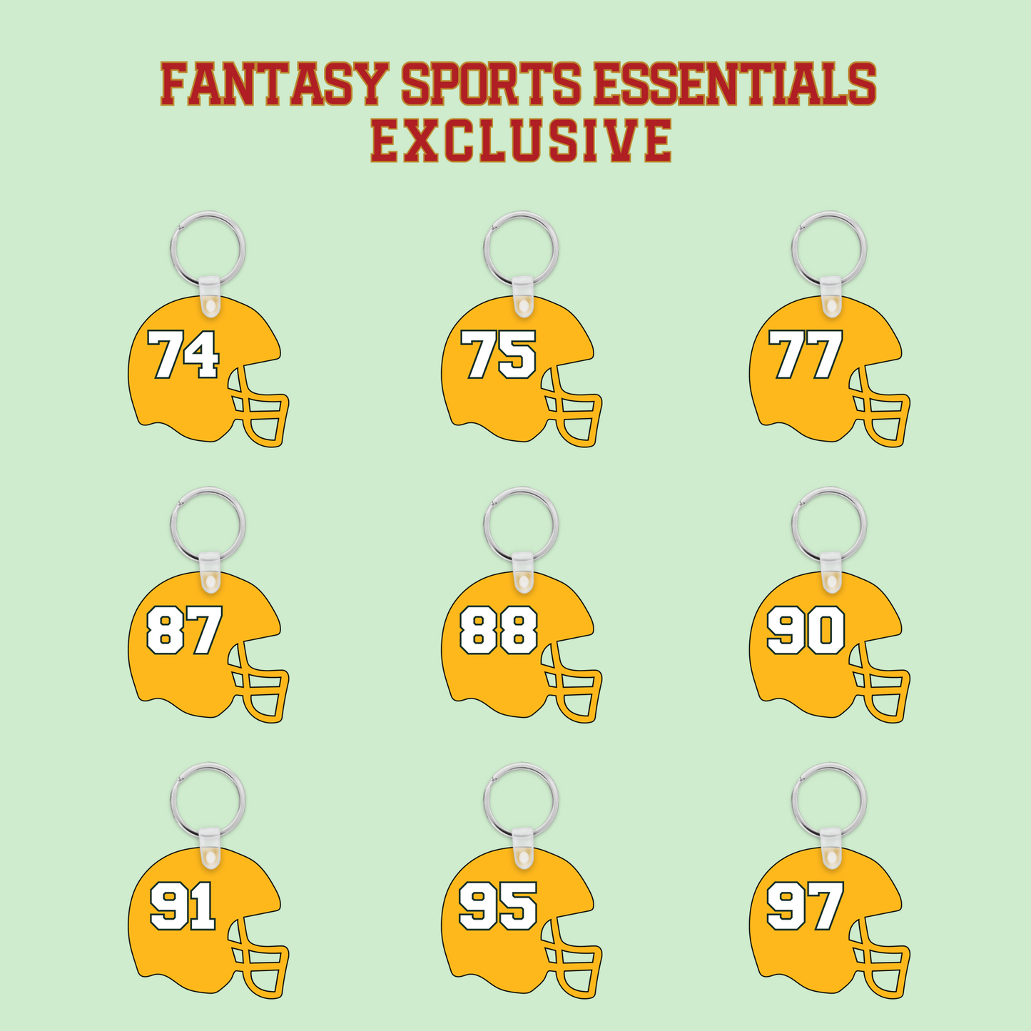 Fantasy Sports Essentials Exclusive Green Bay Packers 2024 Helmet Keychains Page 3