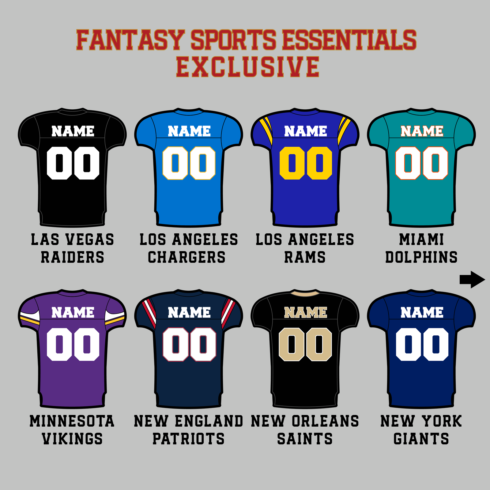 Fantasy Football Essentials Exclusive Custom 2024 Pro Football Jersey Magnets Page 3