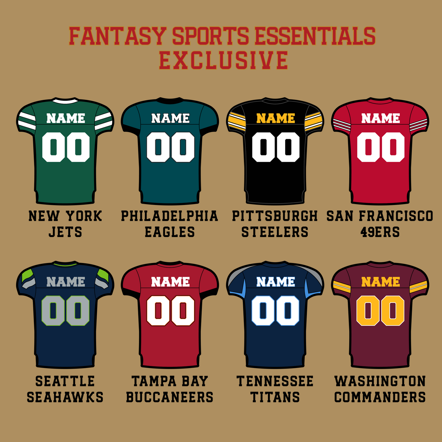 Fantasy Sports Essentials Exclusive Custom 2024 Pro Football Glossy Jersey Stickers Page 4