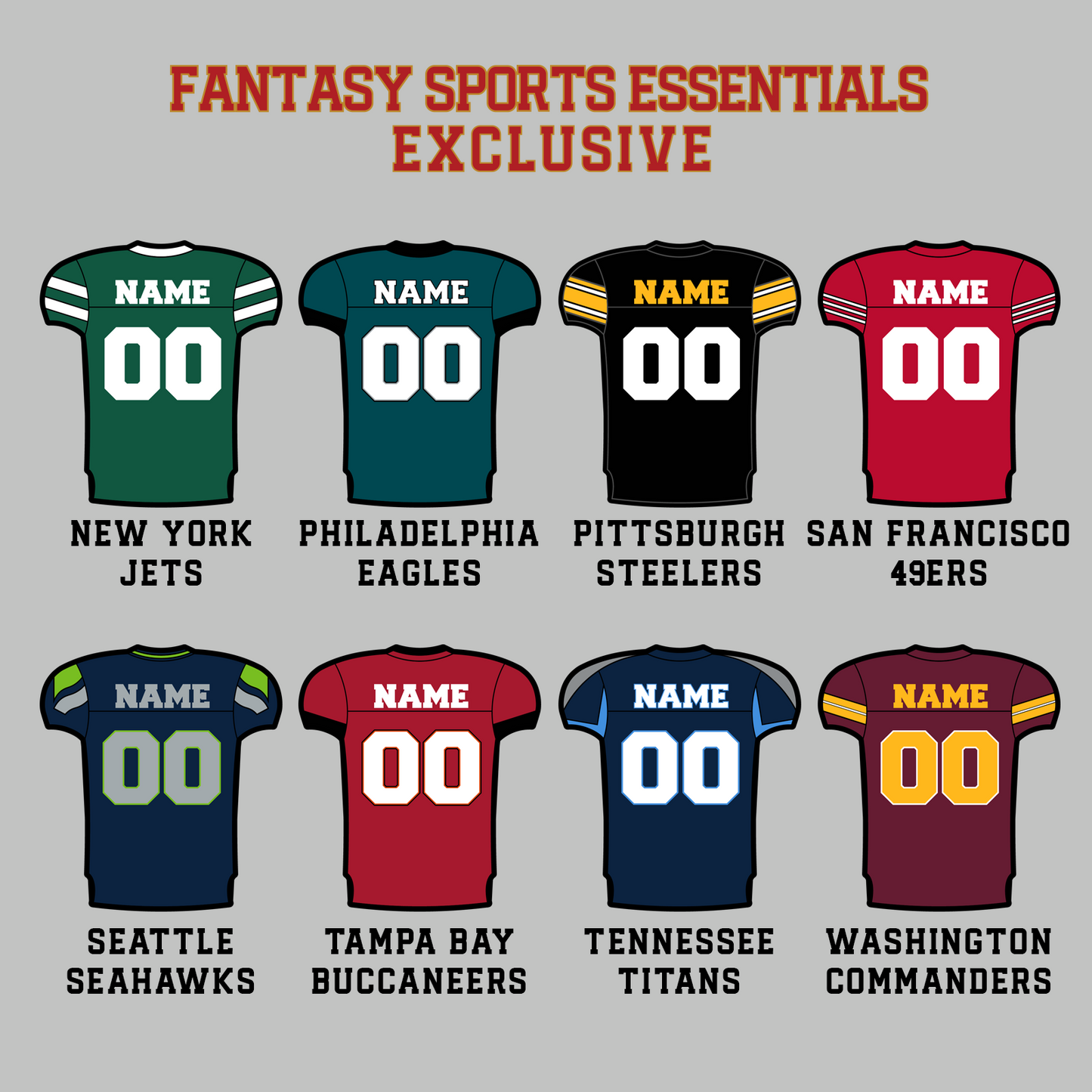 Fantasy Football Essentials Exclusive Custom 2024 Pro Football Jersey Magnets Page 4