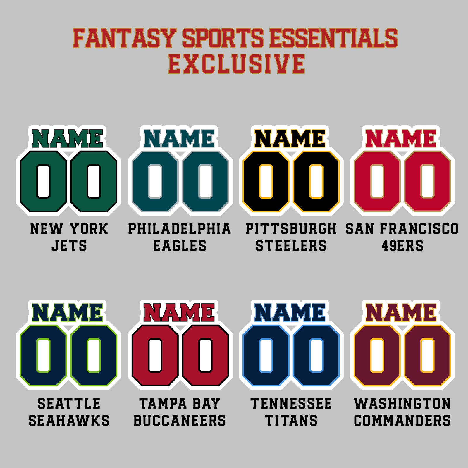 Fantasy Sports Essentials Exclusive Custom 2024 Pro Football Name and Number Magnets Page 4