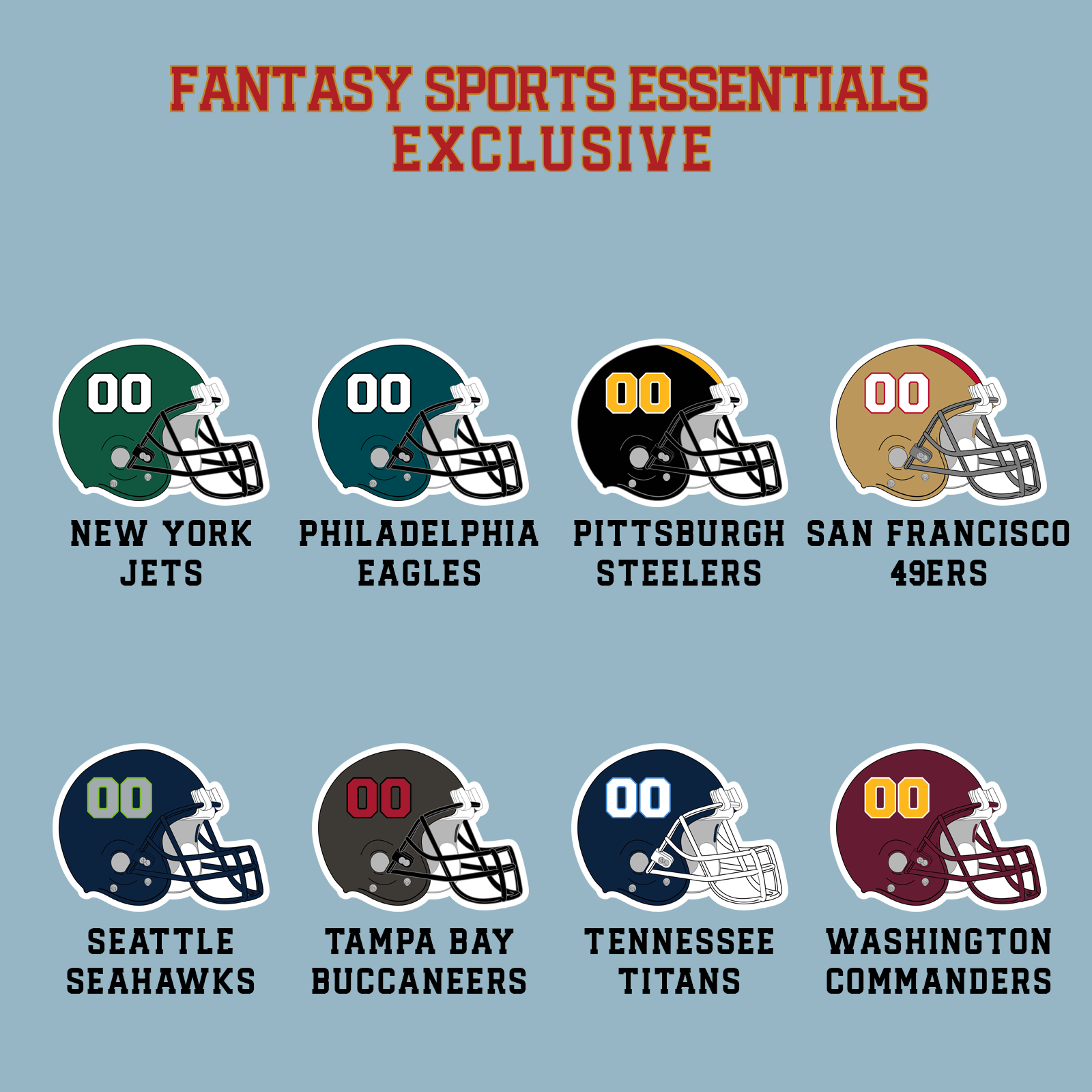 Fantasy Sports Essentials Exclusive Custom 2024 Pro Football Helmet Matte Stickers Page 4