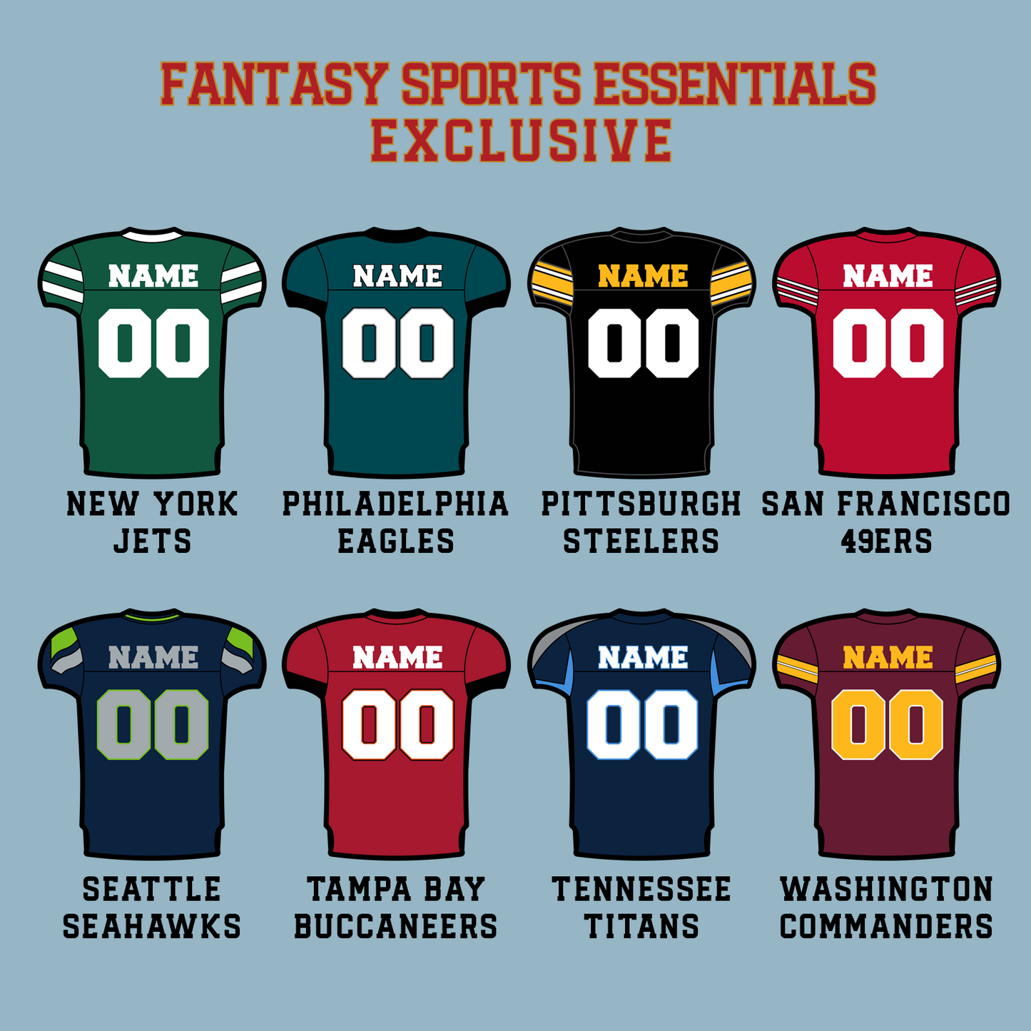 Fantasy Sports Essentials Exclusive Custom 2024 Pro Football Matte Jersey Stickers Page 4