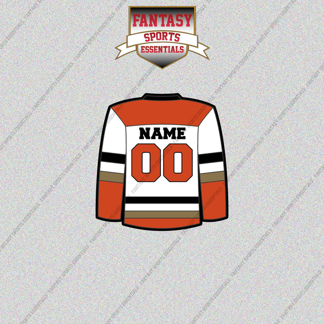 Anaheim Ducks Personalized Current Away Jersey Glossy Stickers