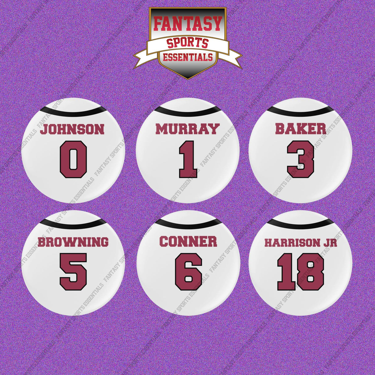 Arizona Cardinals 2025 Away Jersey Button Pins (Choose Your Player) Page 1